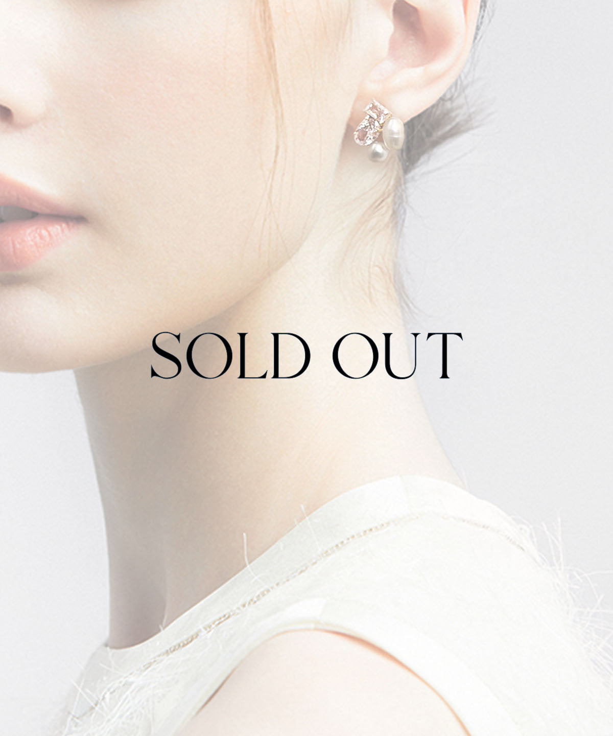 SOLDOUT】パールビジュークリアストーンデコラティブピアス