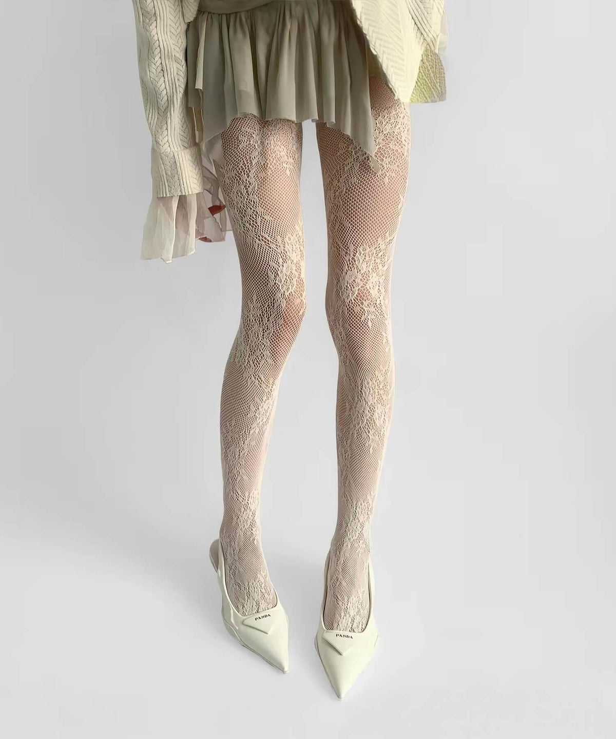 【COMING SOON】フローラルボタニカルメッシュレースタイツ
