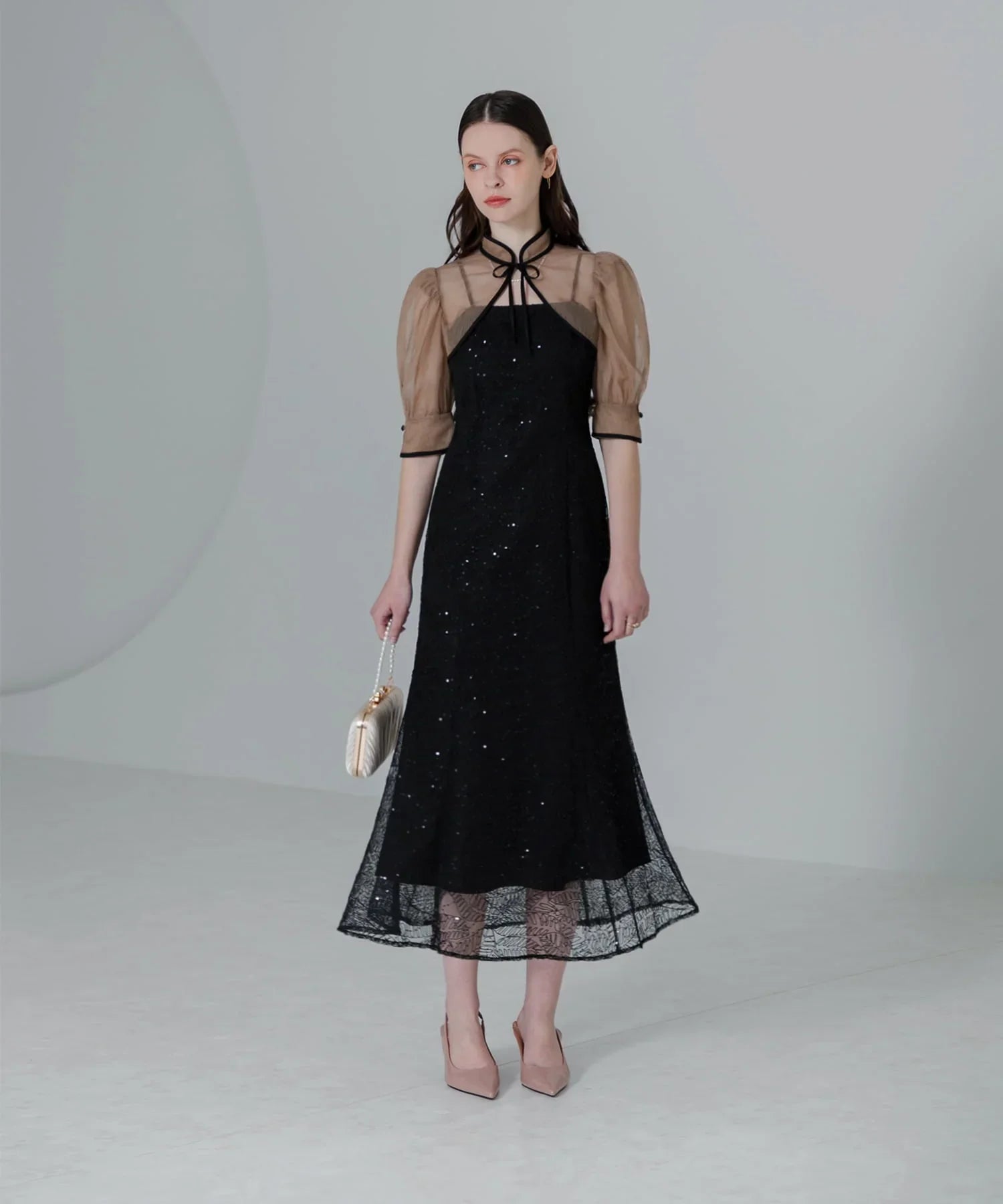 【当日発送】スパンコールボタニカルマーメイドボレロ2WAYワンピースドレス