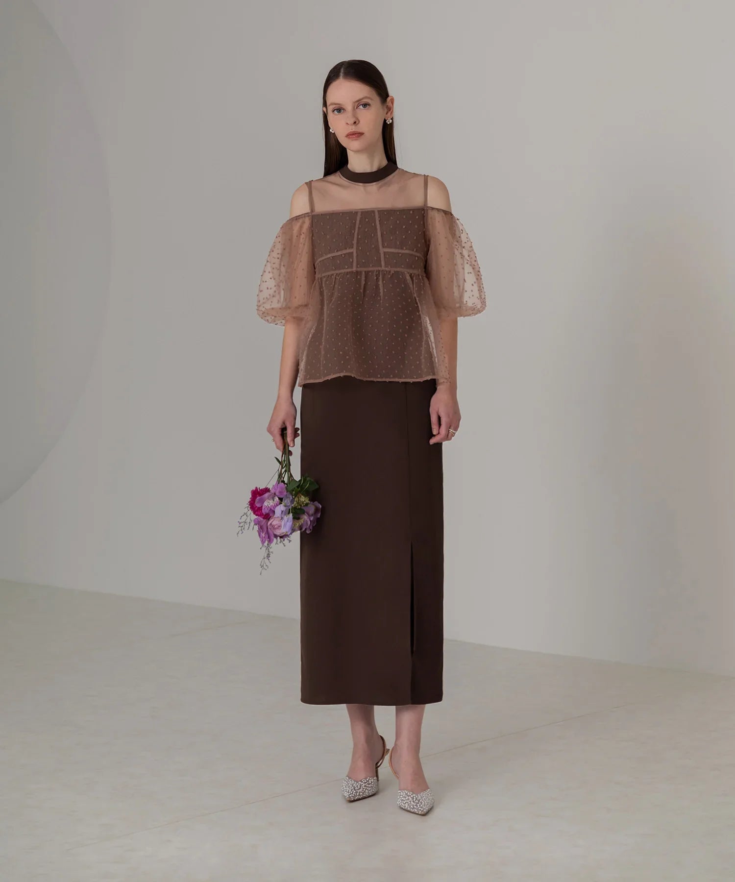 【当日発送】 レースドットビスチェセットアップIラインワンピースドレス