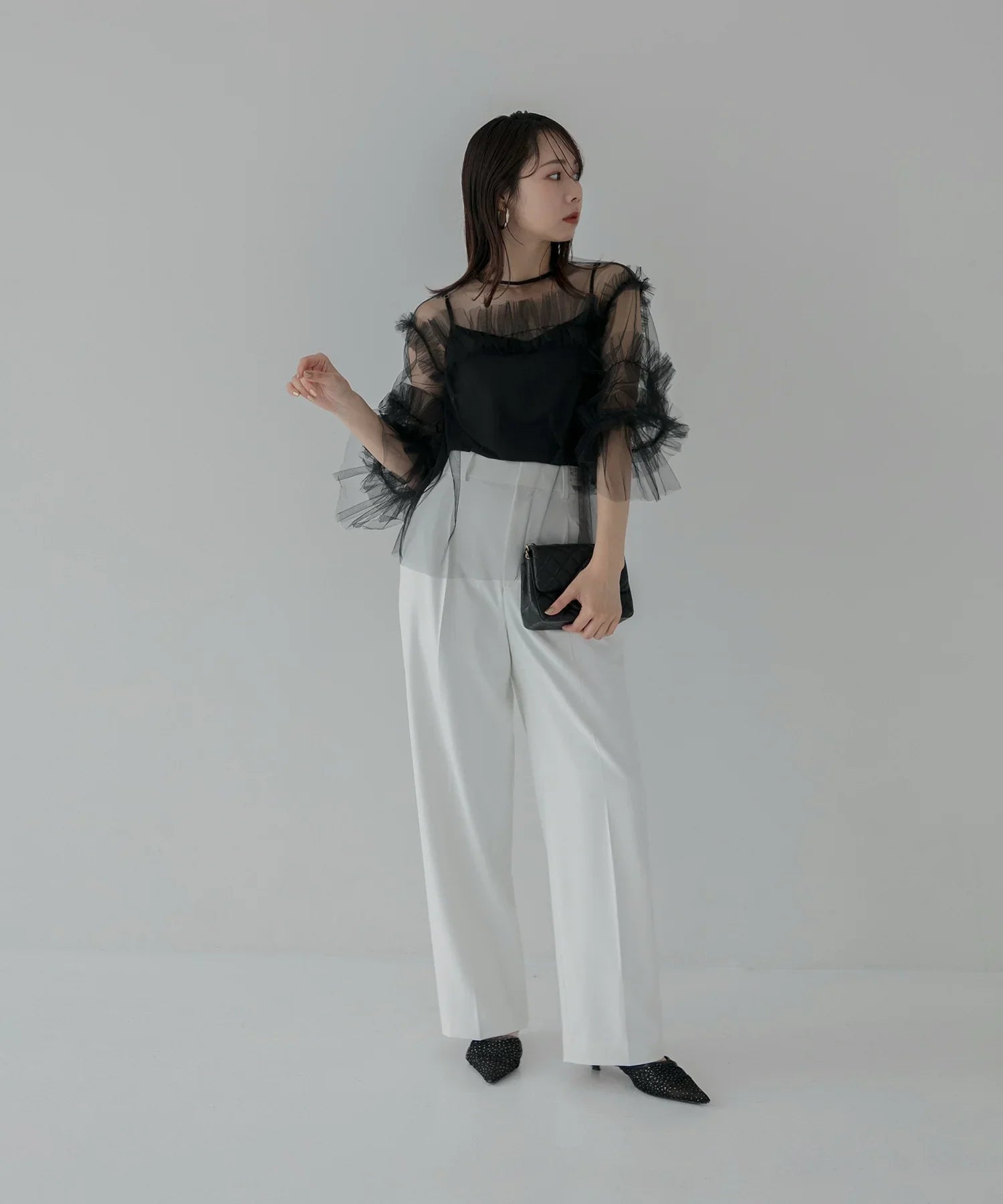 【当日発送】チュールフリルトップス