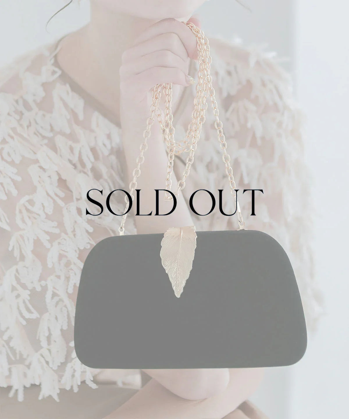 【SOLD OUT】リーフモチーフ2WAYベロアバッグ