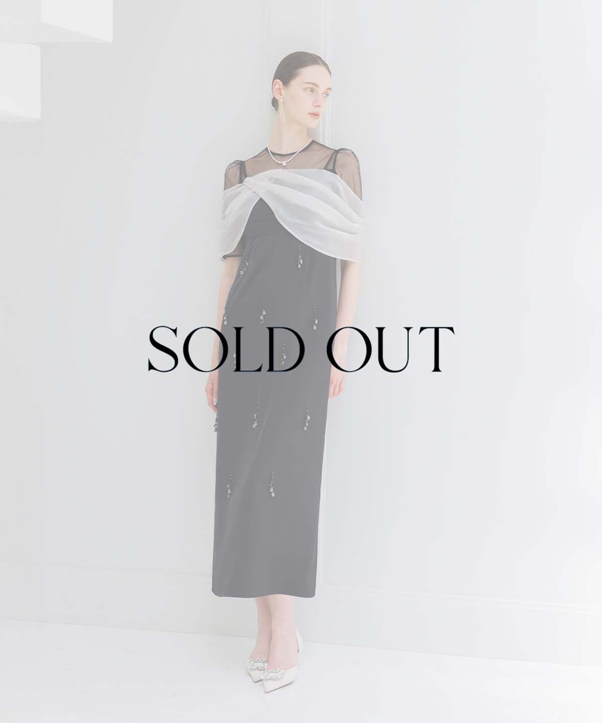 【SOLD OUT】2WAYシアーレイヤードビスチェIラインワンピースドレス
