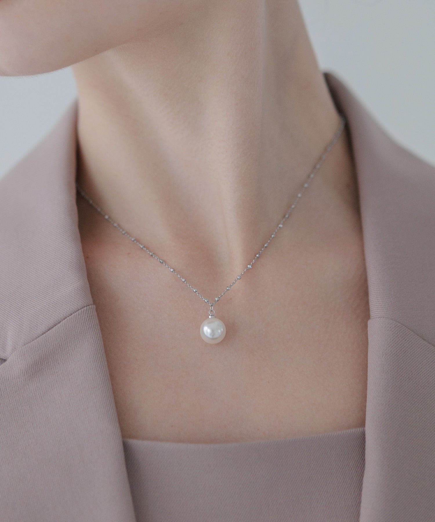 【SOLD OUT】シルバーチェーンパールネックレス