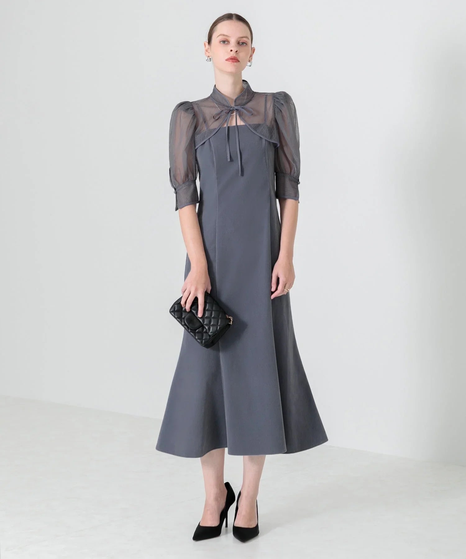 【当日発送】花柄ボレロセットアップマーメイドワンピースドレス