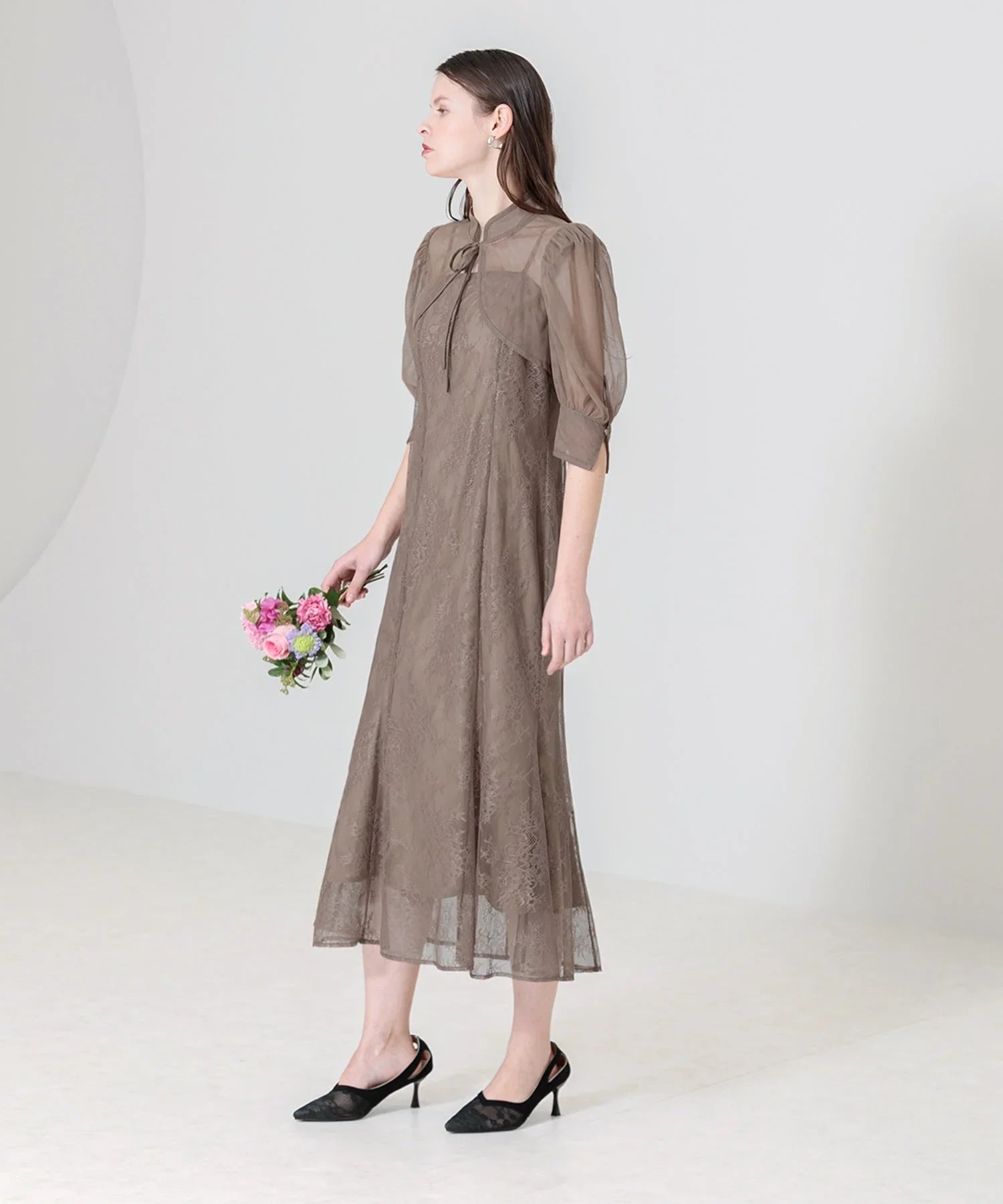 【当日発送】花柄ボレロセットアップマーメイドワンピースドレス