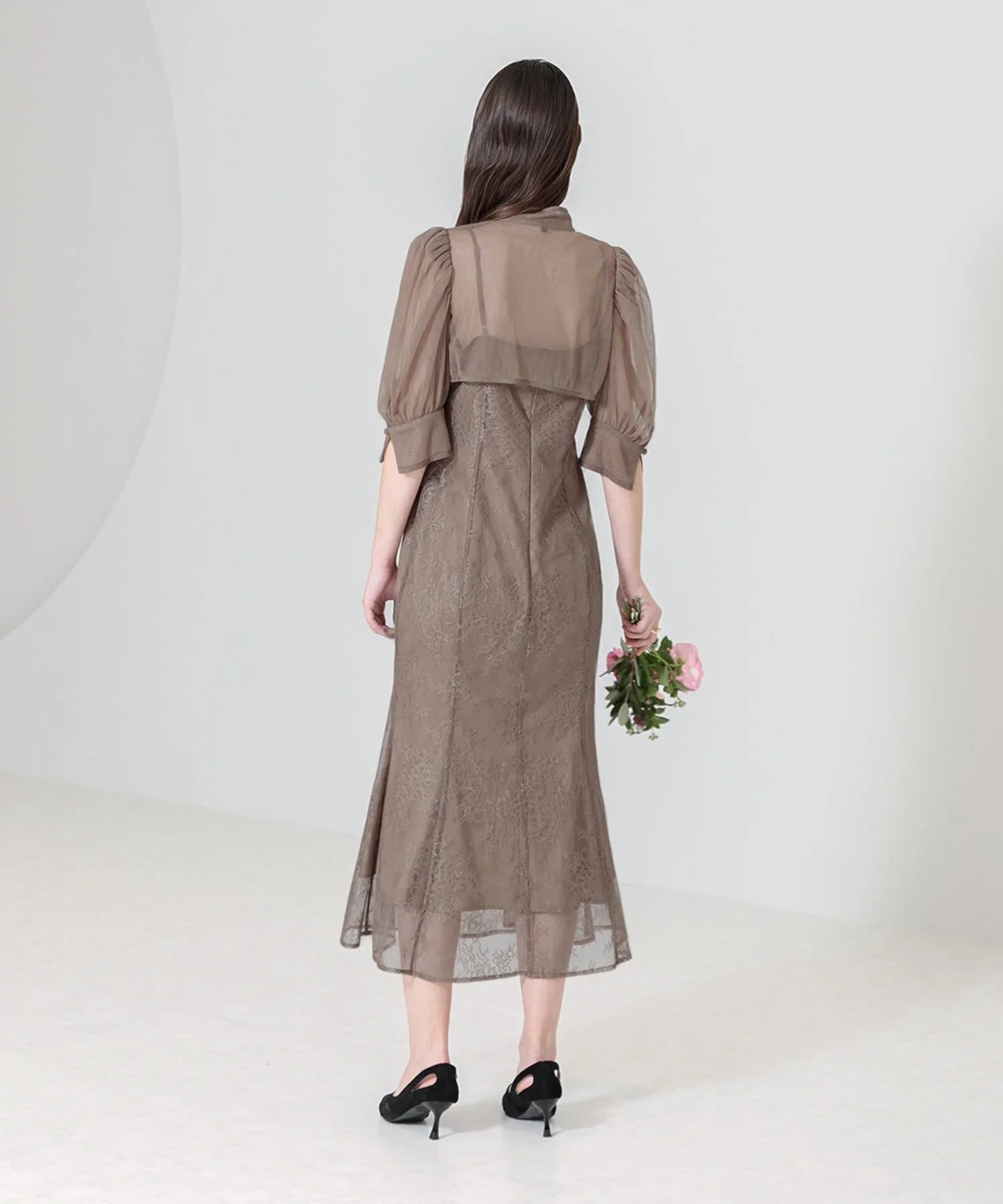 【当日発送】花柄ボレロセットアップマーメイドワンピースドレス