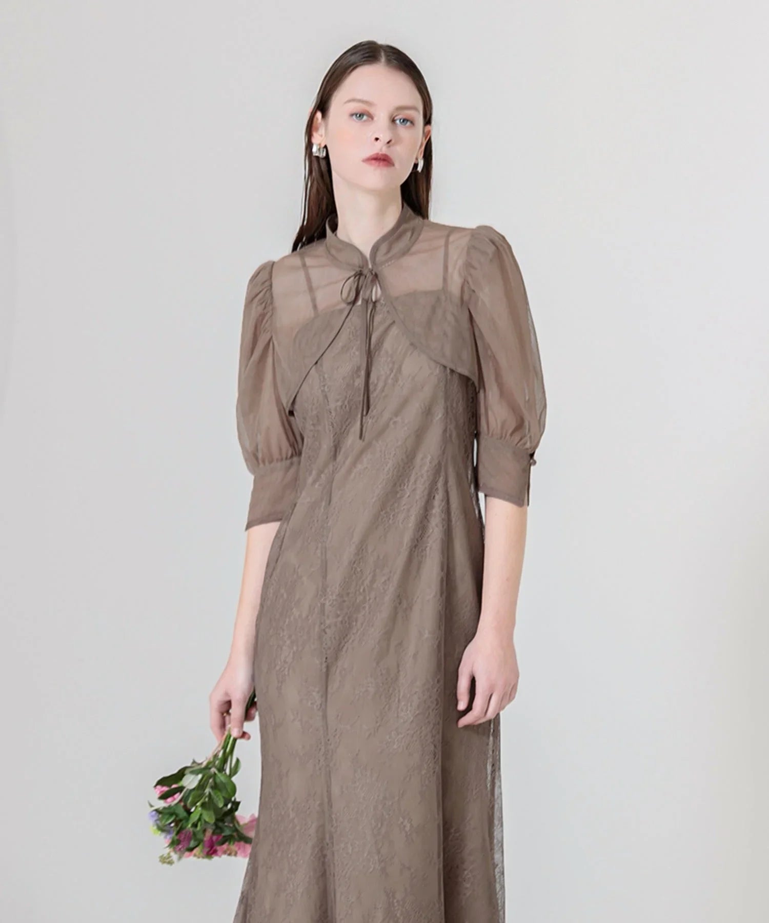 【当日発送】花柄ボレロセットアップマーメイドワンピースドレス