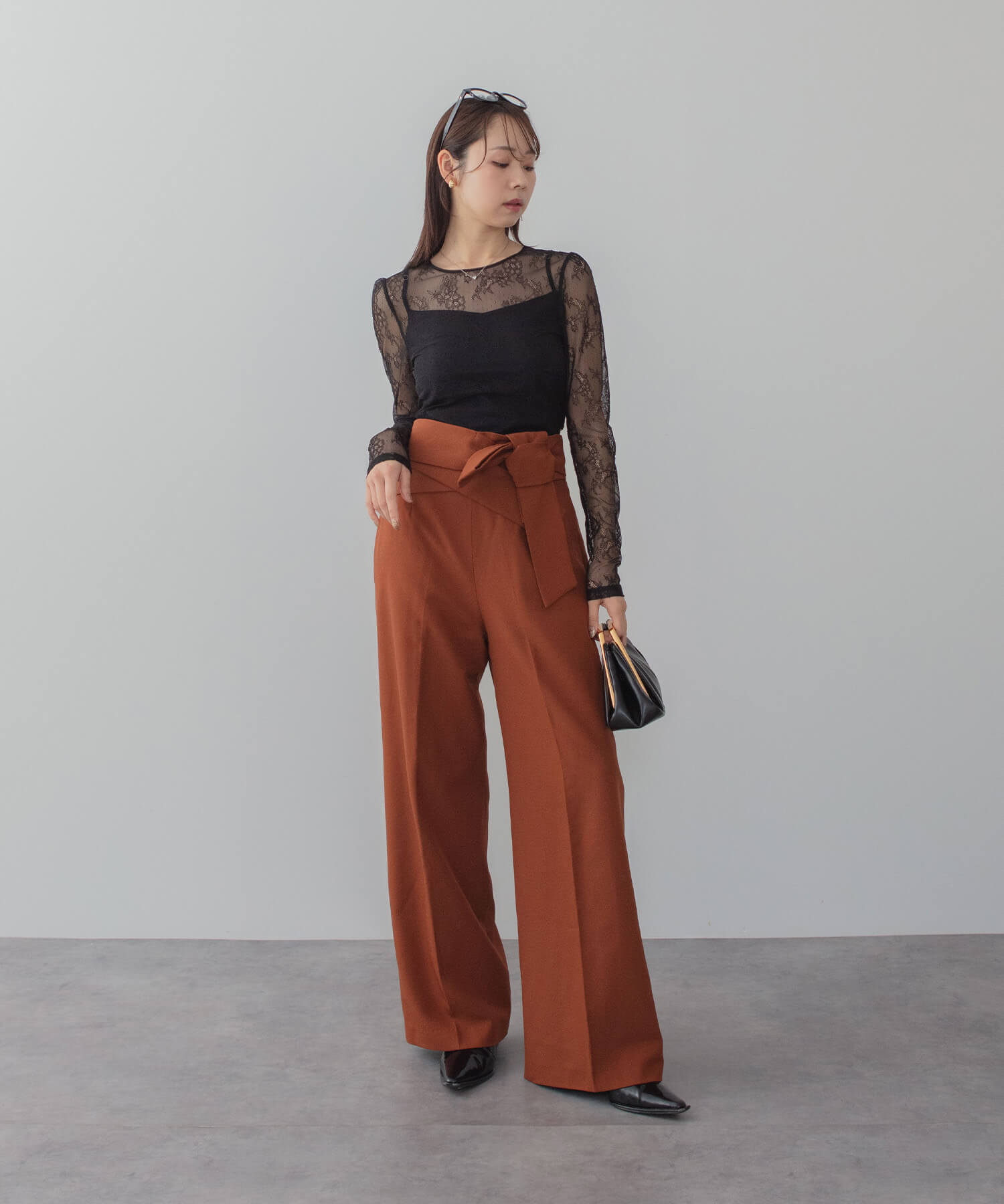 予約販売】アシンメトリーレースレイヤードフロントスリット