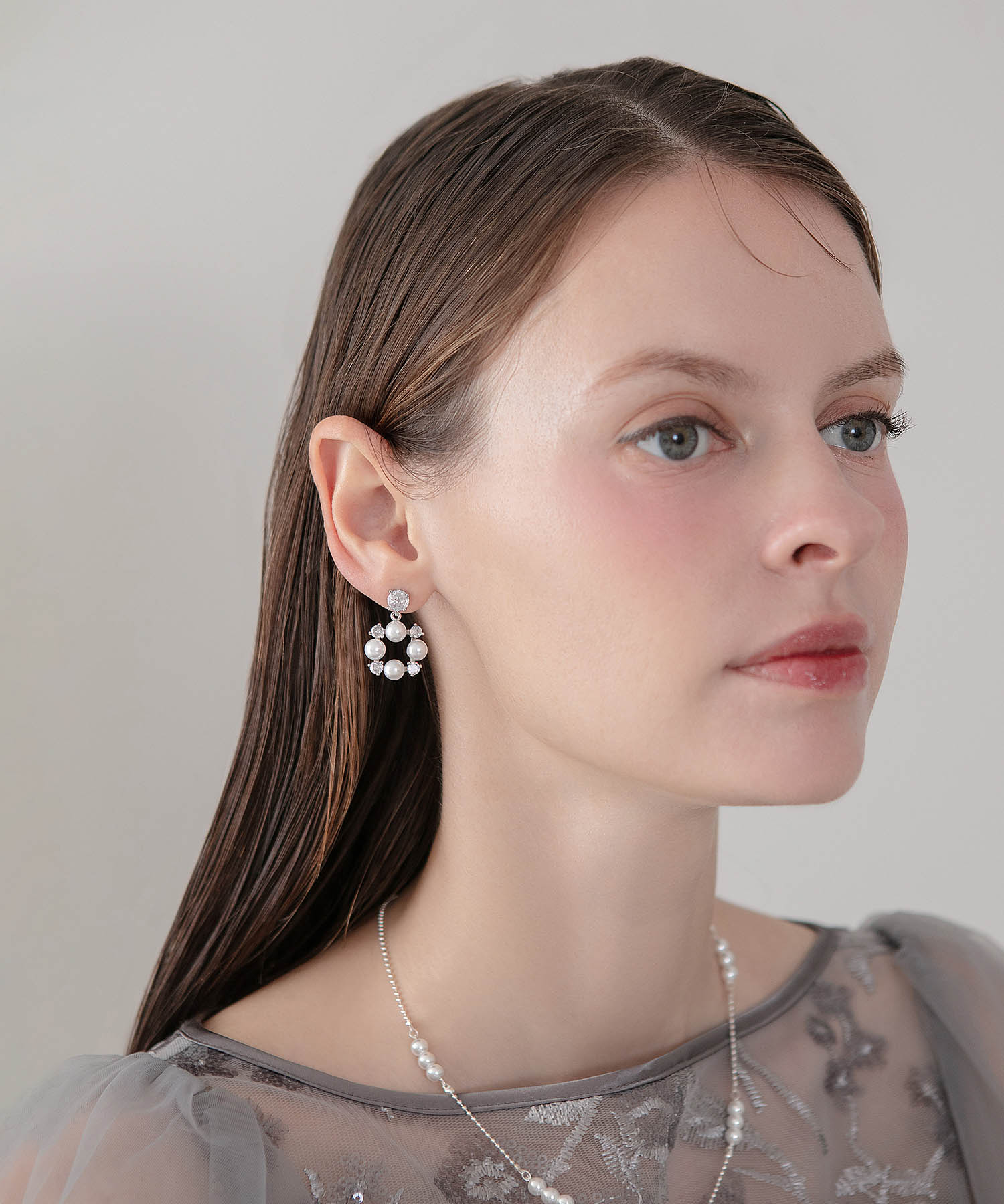 【COMING SOON】ビジューパールサークルスイングピアス