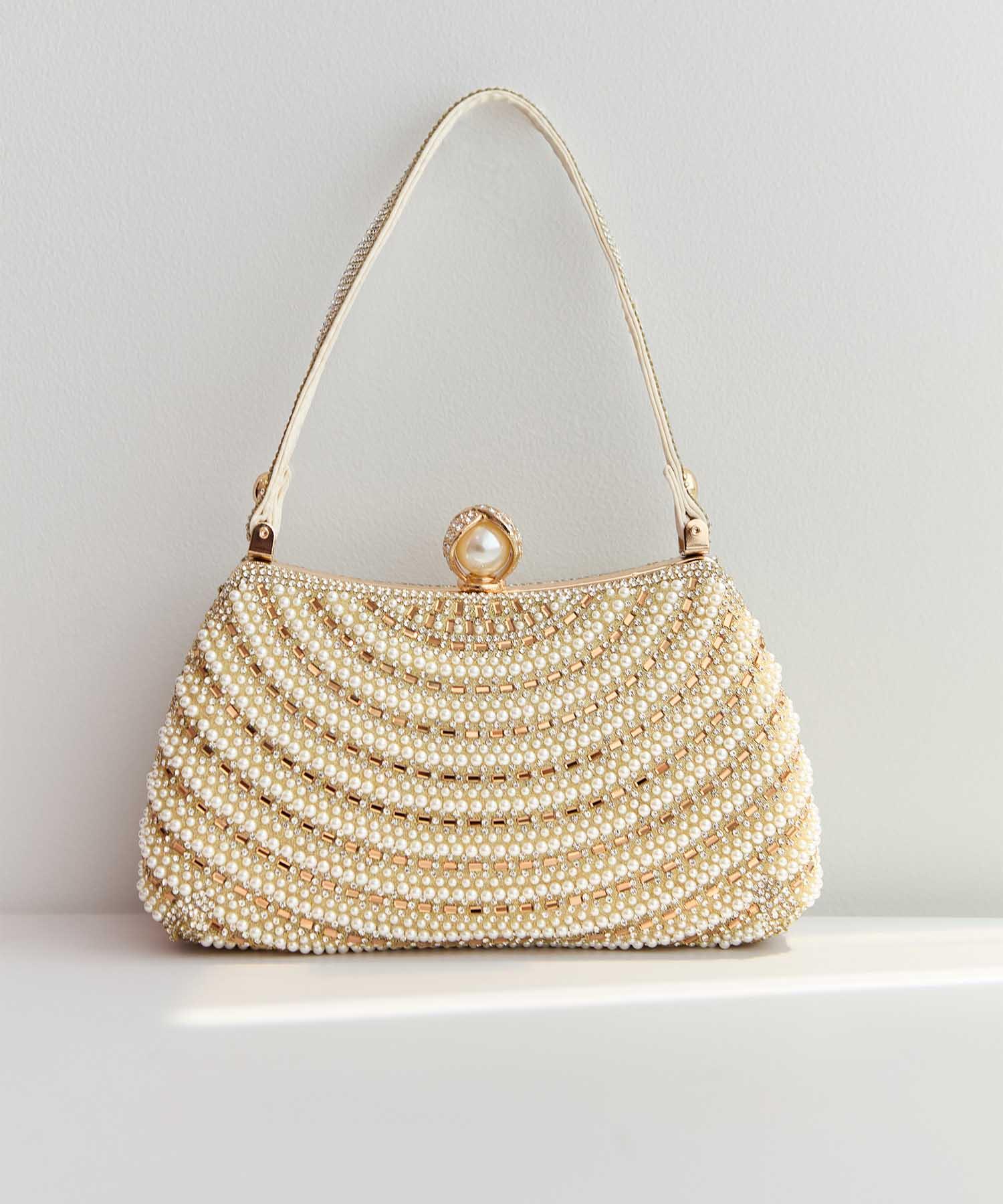 【SOLD OUT】2WAYパールビジューデザインハンドバッグ