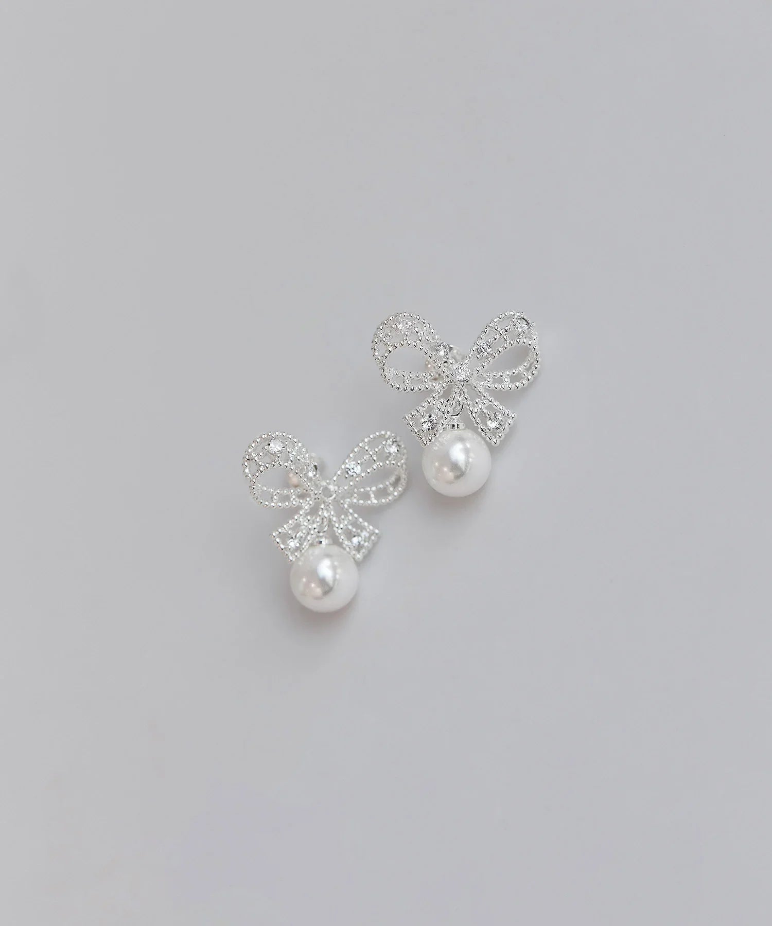 当日発送】ビジューリボンパールピアス