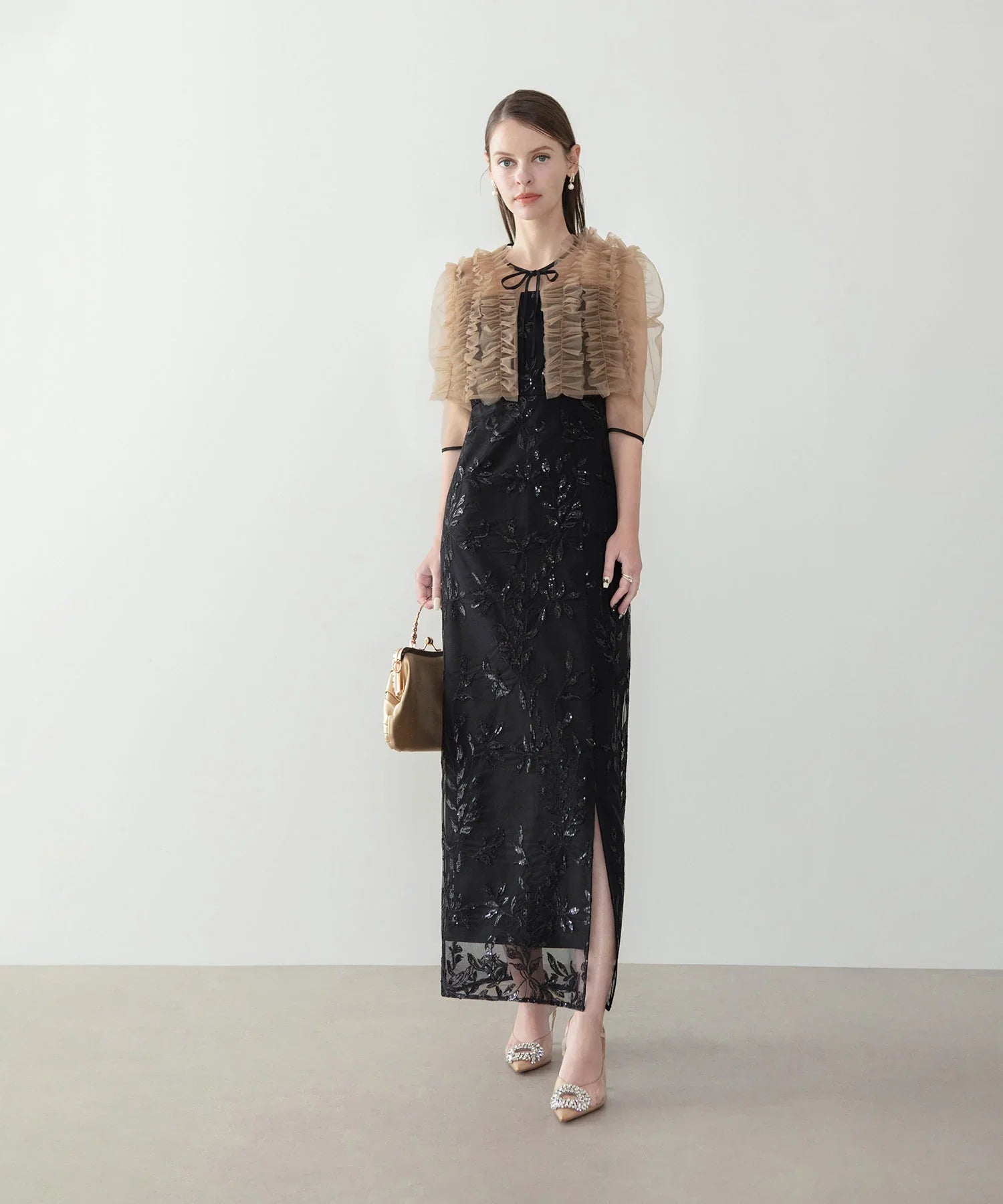 当日発送】チュールフリルボレロフラワースパンコールIライン