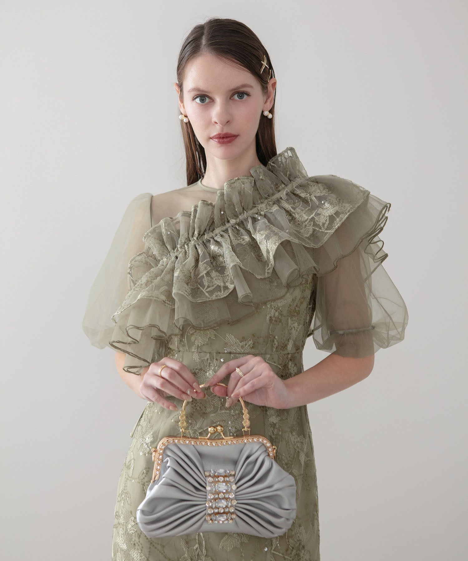 予約販売】3WAYチュールラッフルフラワースパンコールIライン