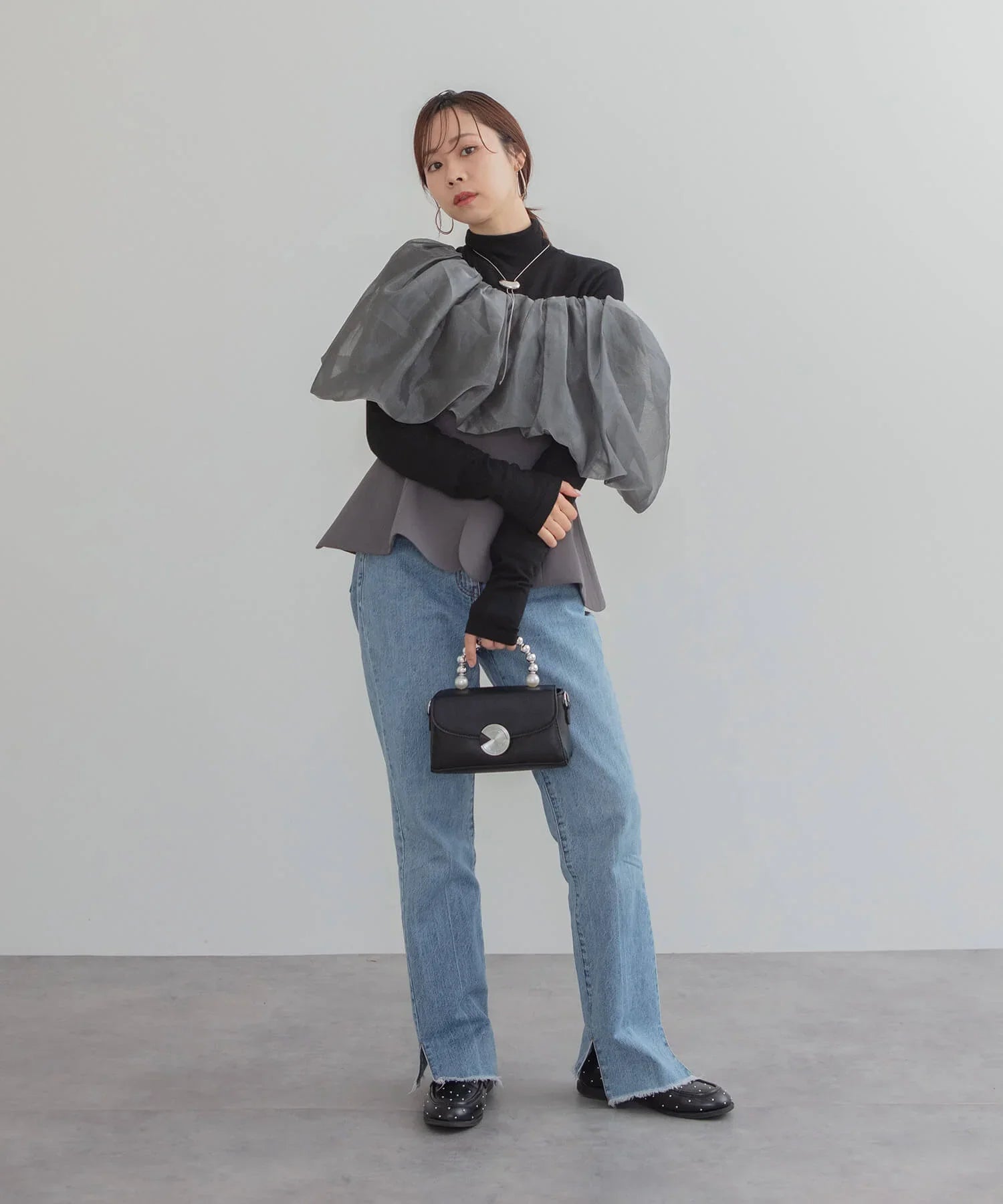 当日発送】シアーチュールオフショルセットアップドレス