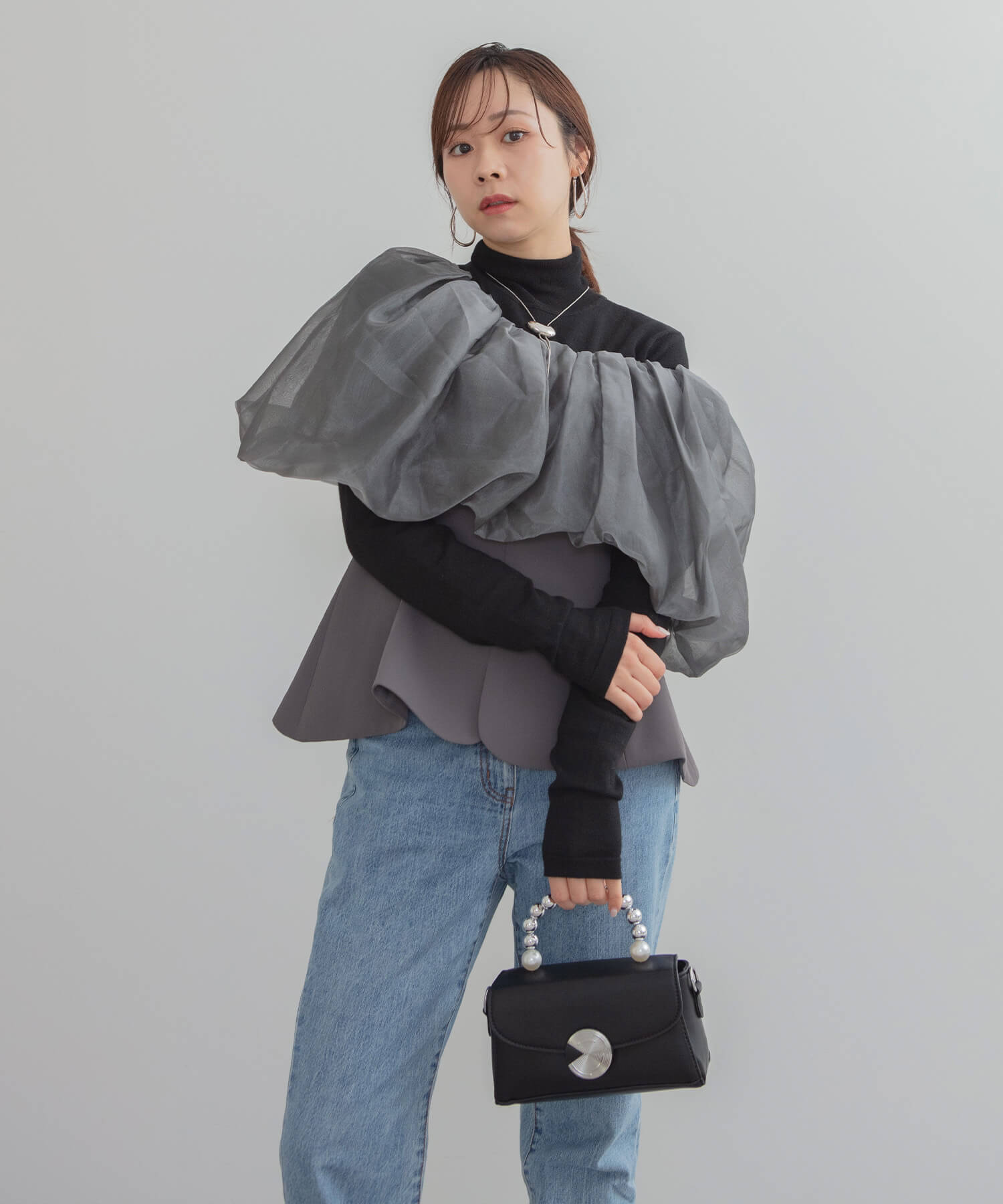 【当日発送】シアーチュールオフショルセットアップドレス