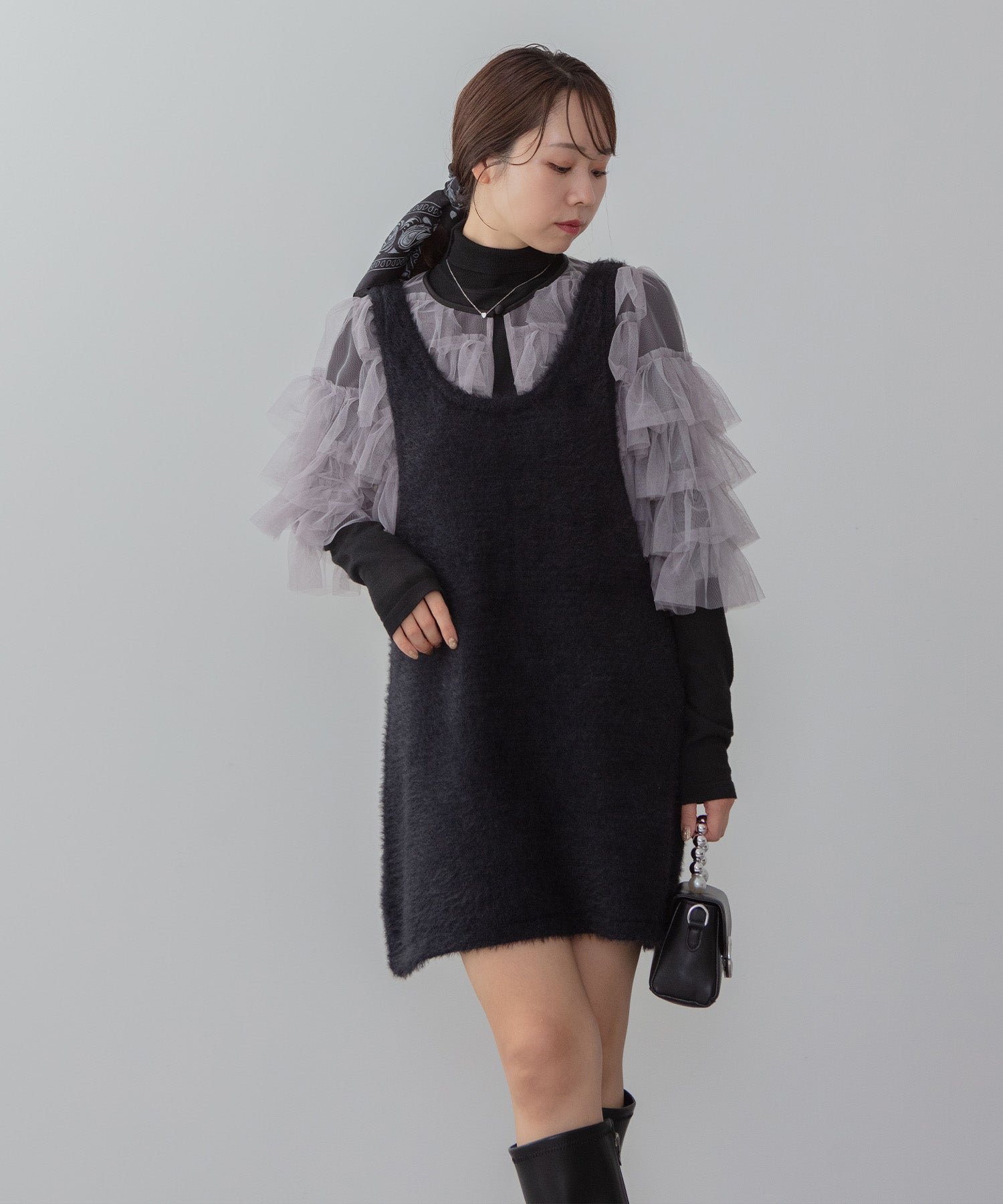 COMING SOON】ティアードチュールボレロ フリルIラインワンピースドレス