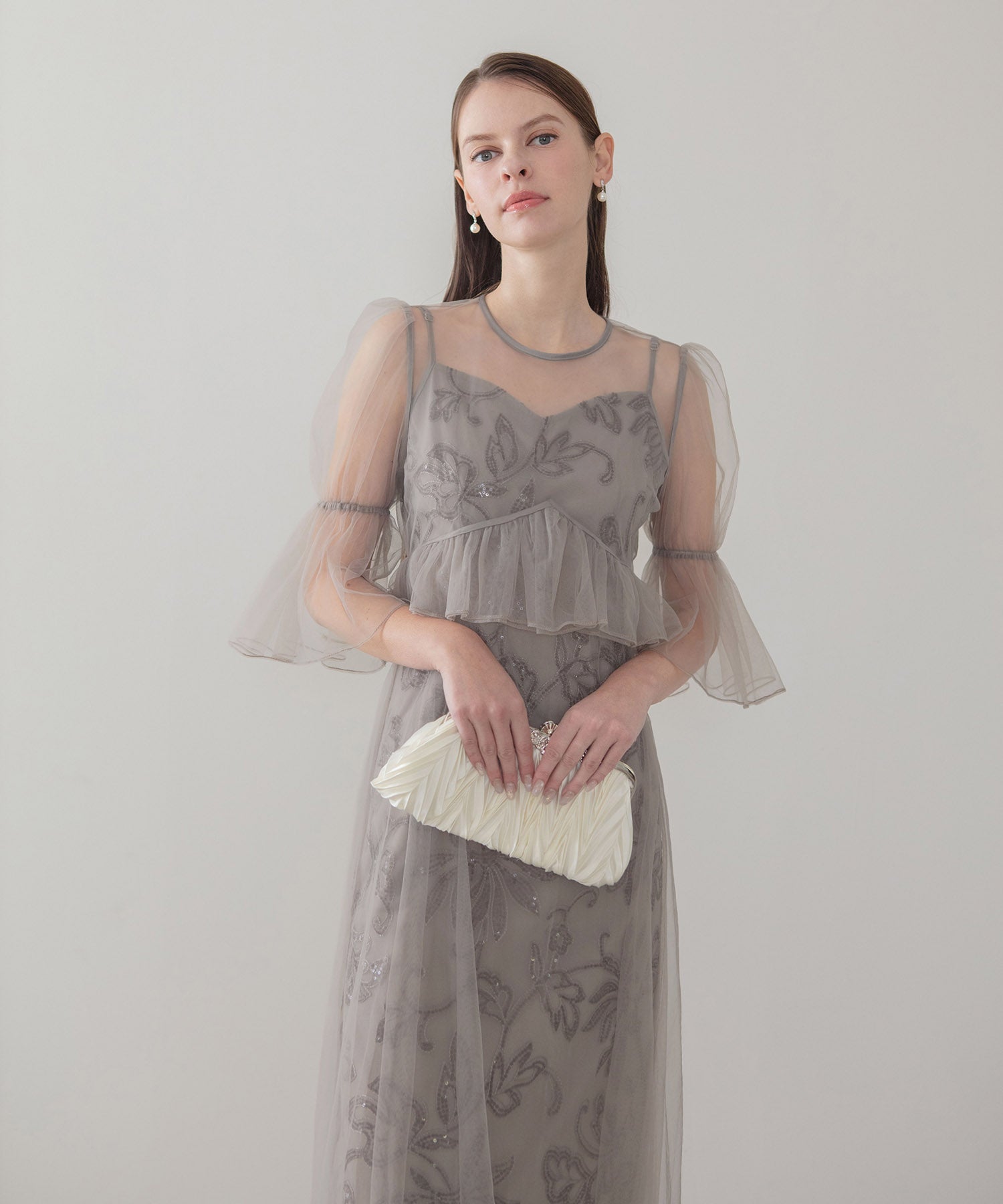 【COMING SOON】フラワースパンコールチュールシアーワンピースキャミワンピースドレス