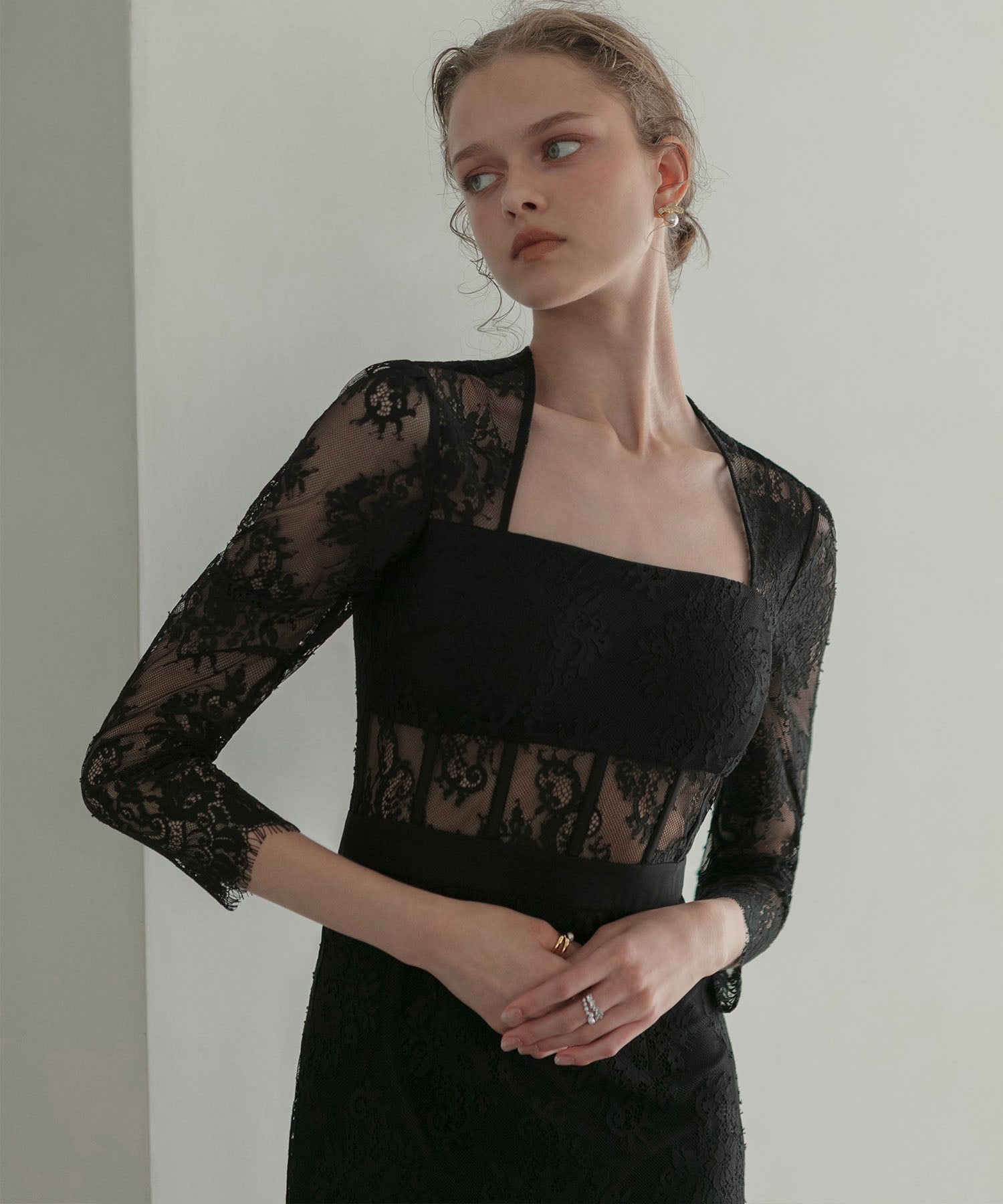 【LEJA LUXE】レースチューブデザインマーメイドドレス