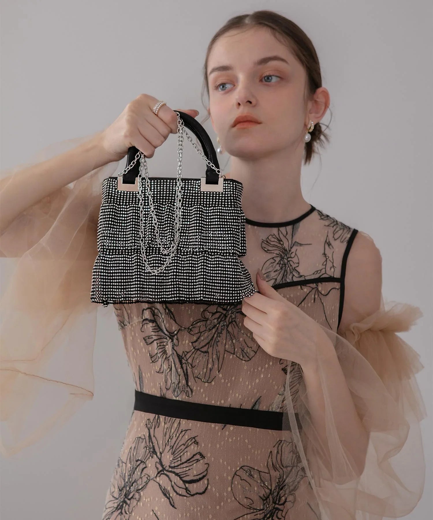 【当日発送】グリッターフリル2WAYハンドバッグ