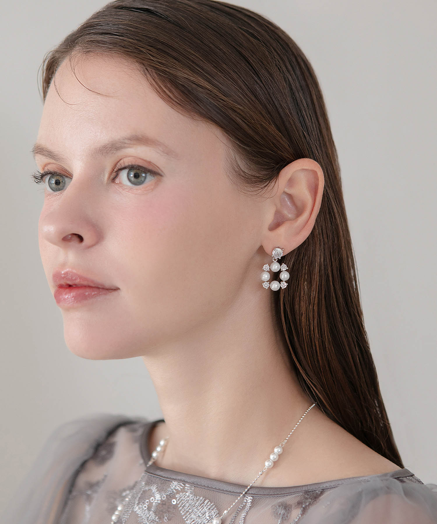 【COMING SOON】ビジューパールサークルスイングピアス