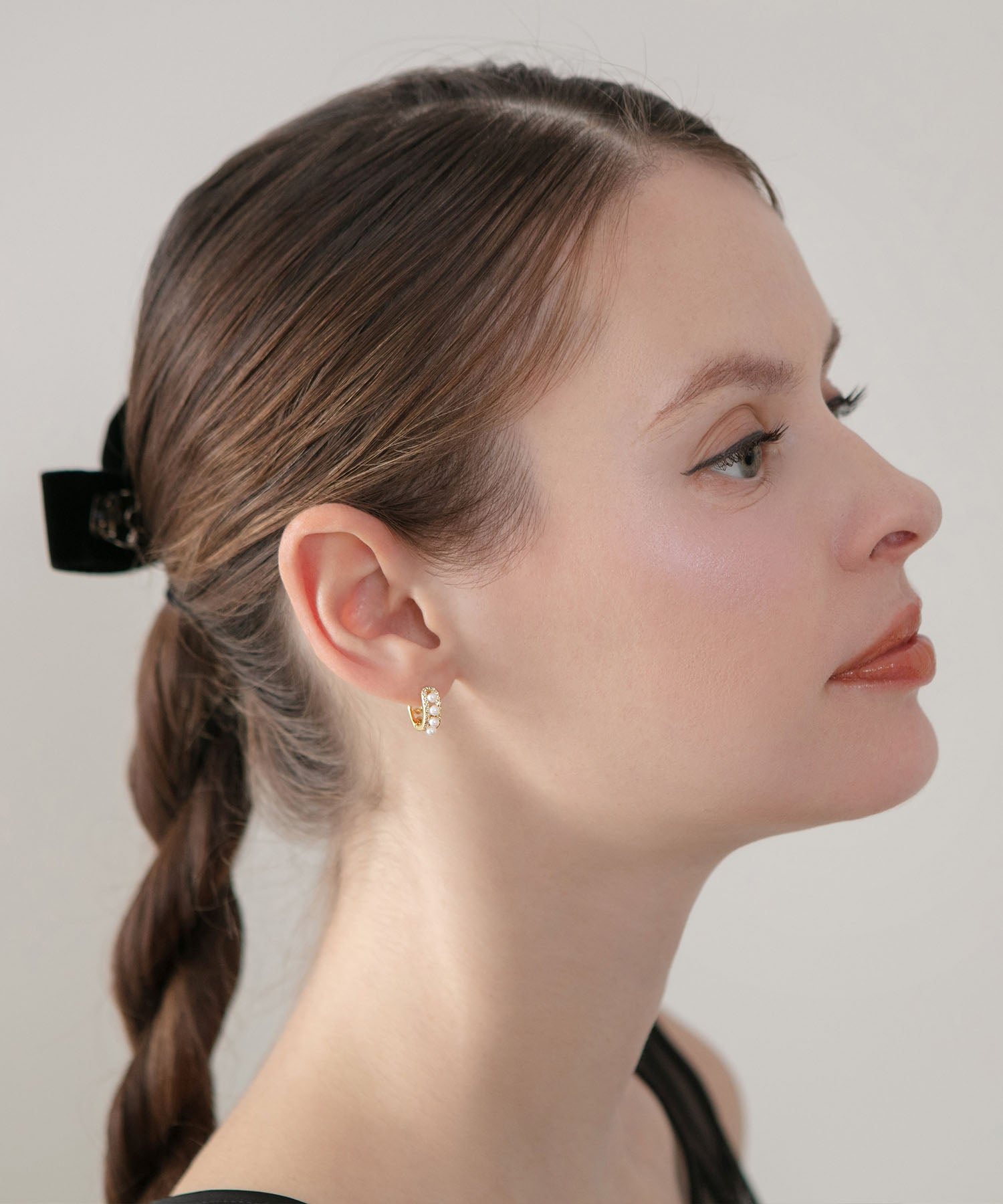 【当日発送】パールフープエレガントピアス