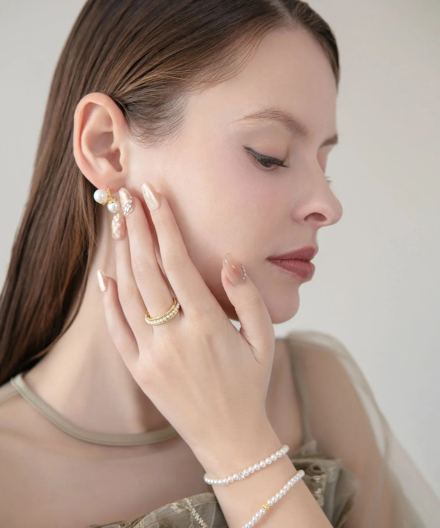 【当日発送】エタニティパールエッジゴールドリング