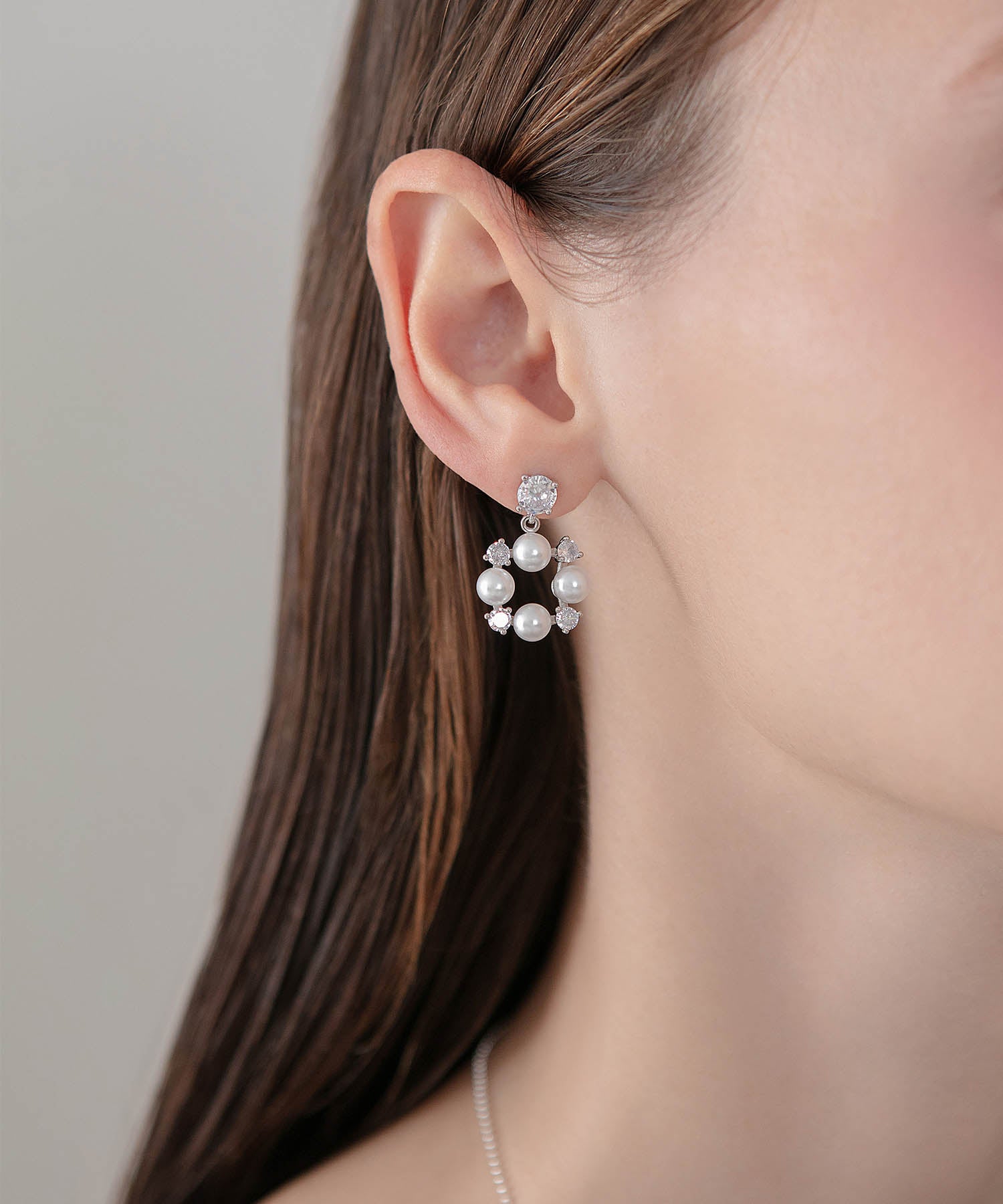 【COMING SOON】ビジューパールサークルスイングピアス