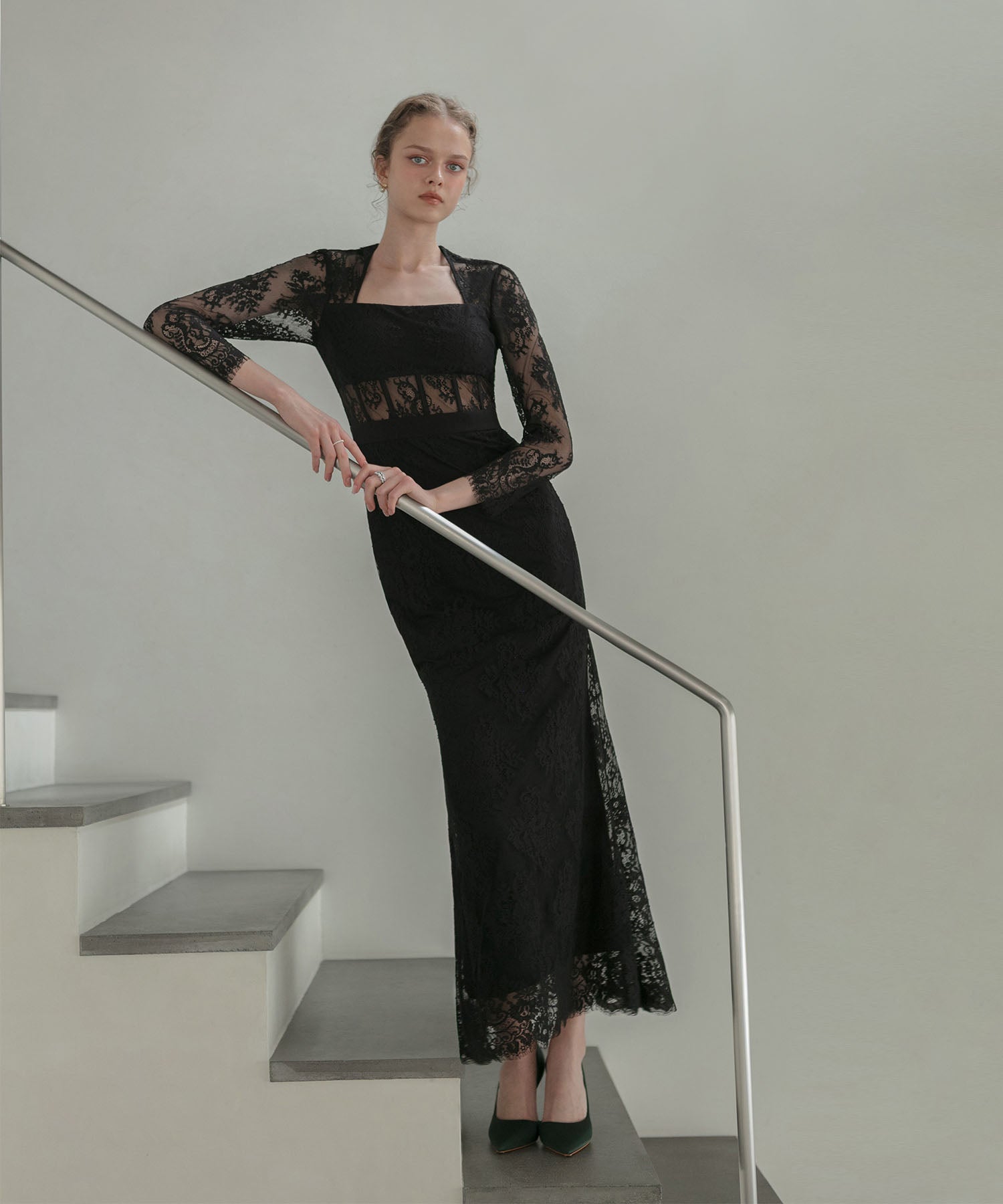 【LEJA LUXE】レースチューブデザインマーメイドドレス