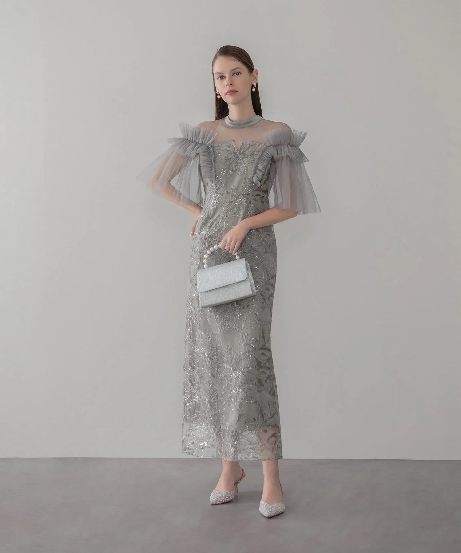 Treat Ürself チュールフリルジャージ グレー フリルラインジャージセットアップ – BUNNY APARTMENT