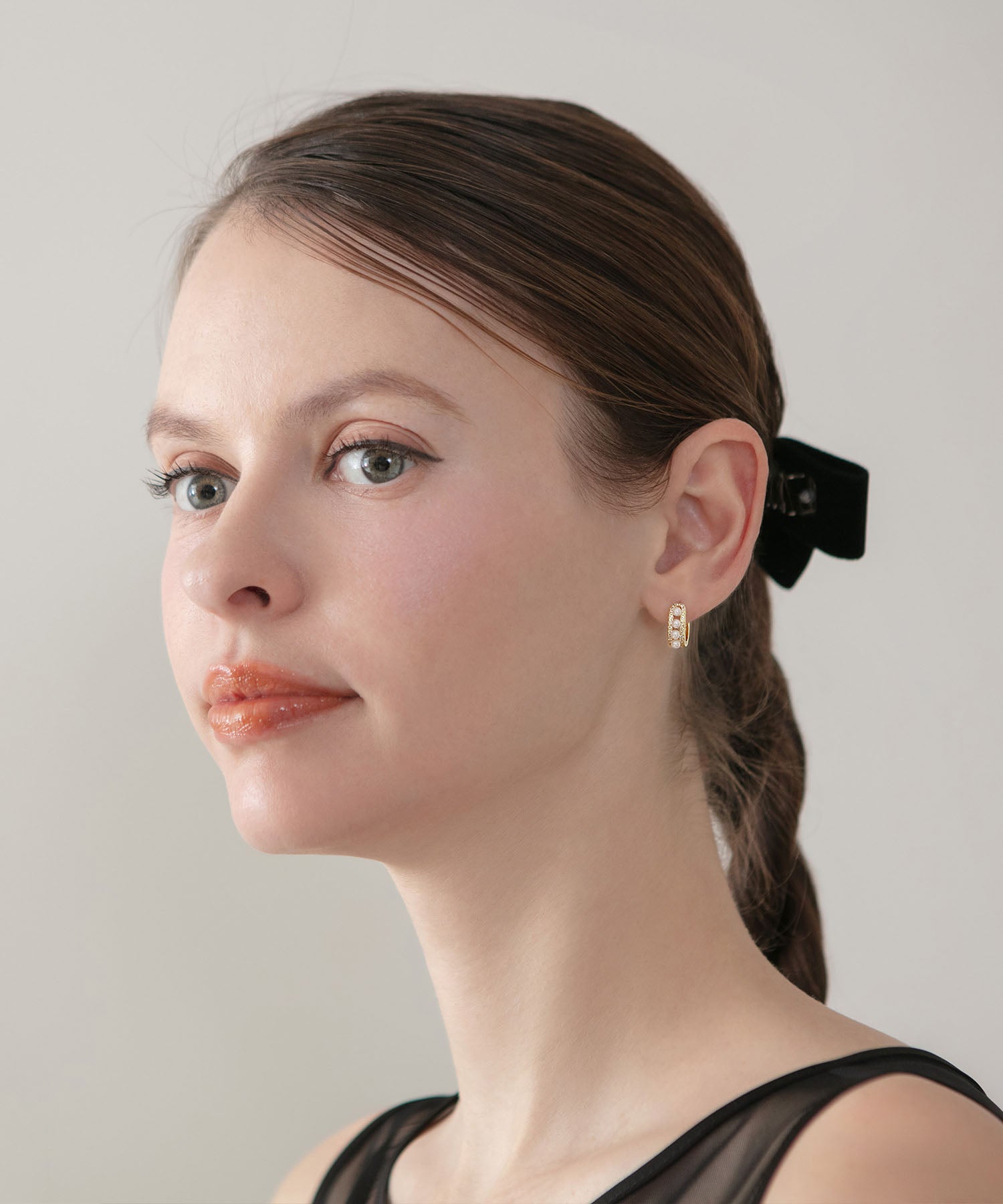 【当日発送】パールフープエレガントピアス