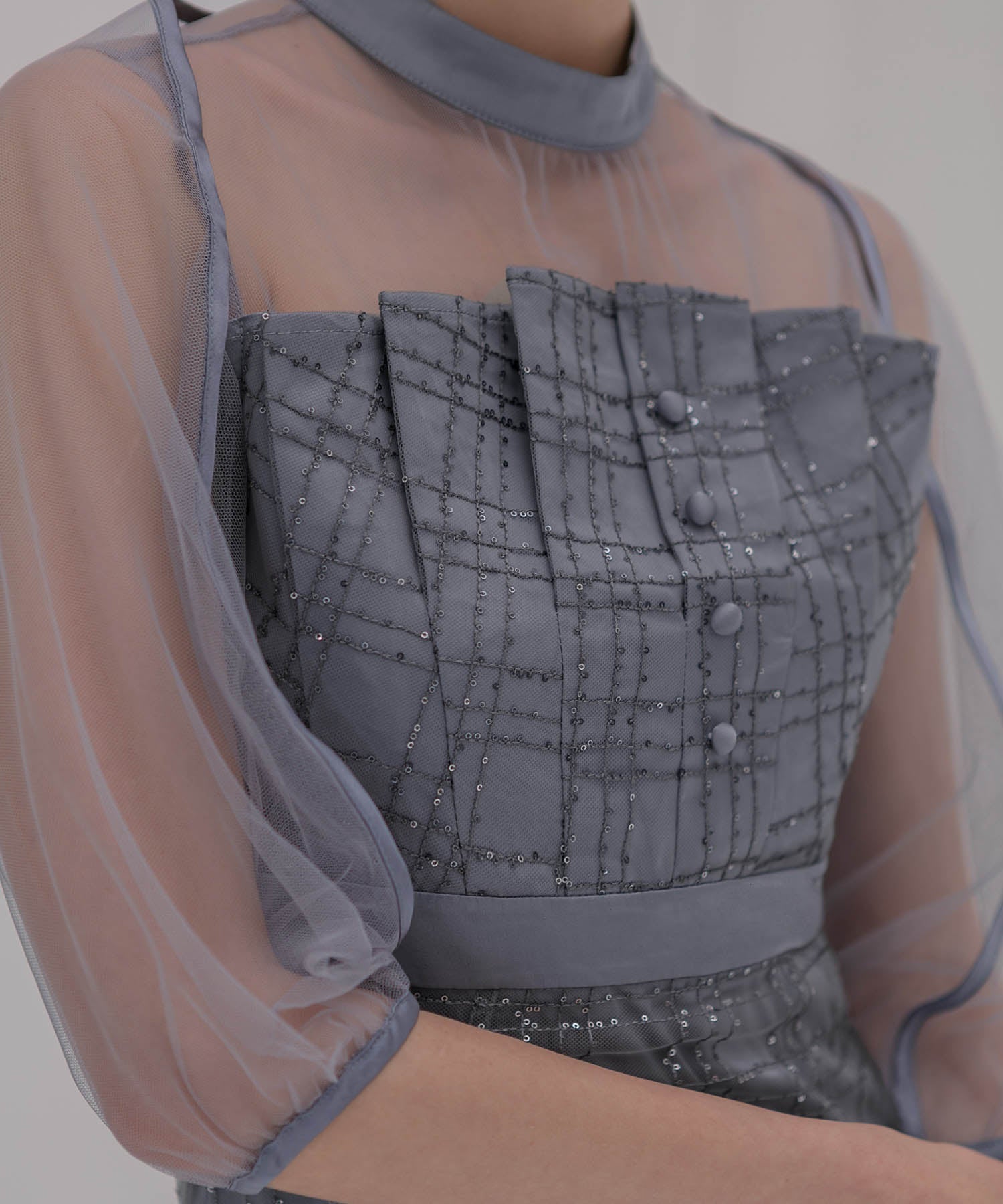 【当日発送】ラメチェックチュールボレロIラインドレス