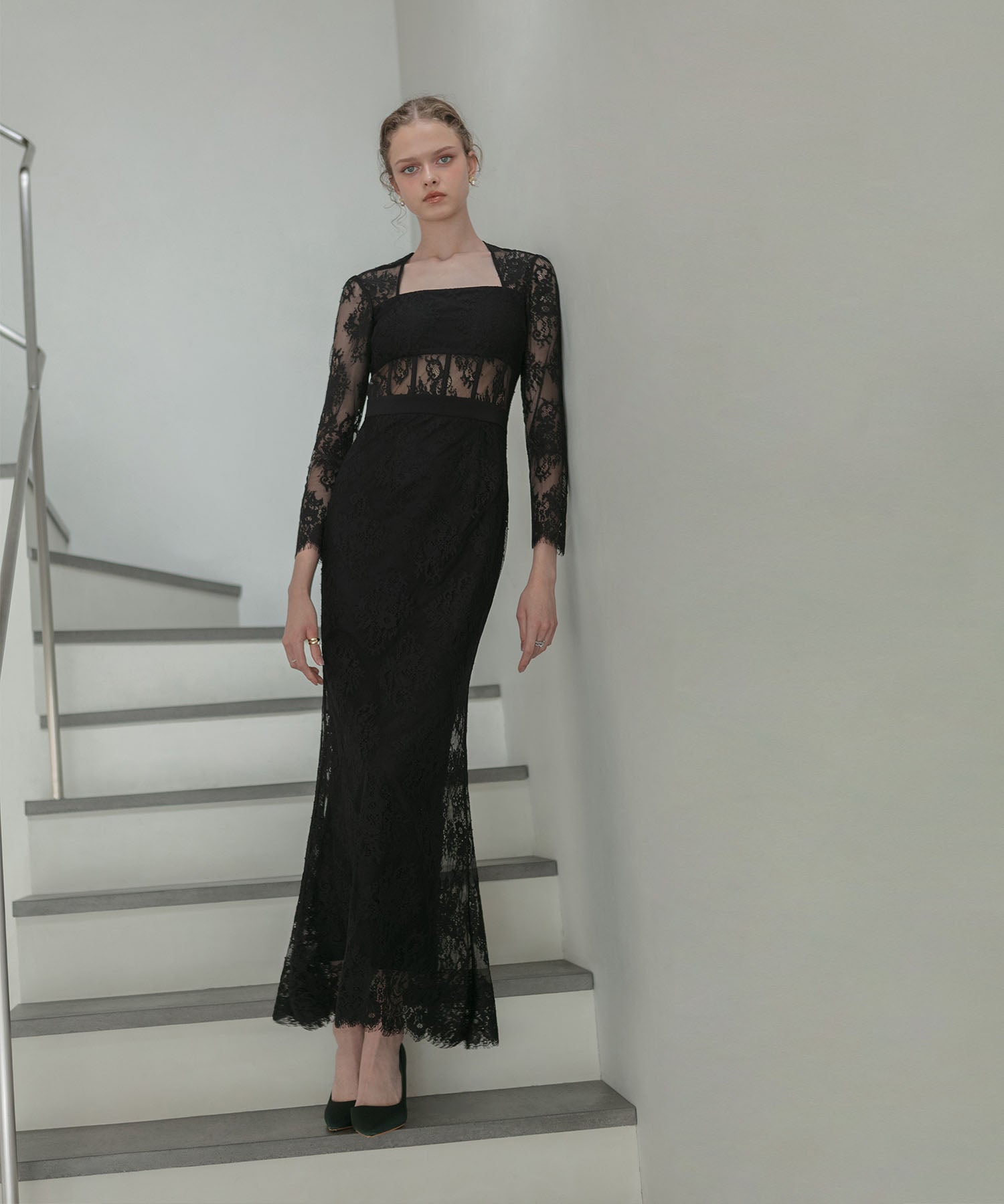 【LEJA LUXE】レースチューブデザインマーメイドドレス