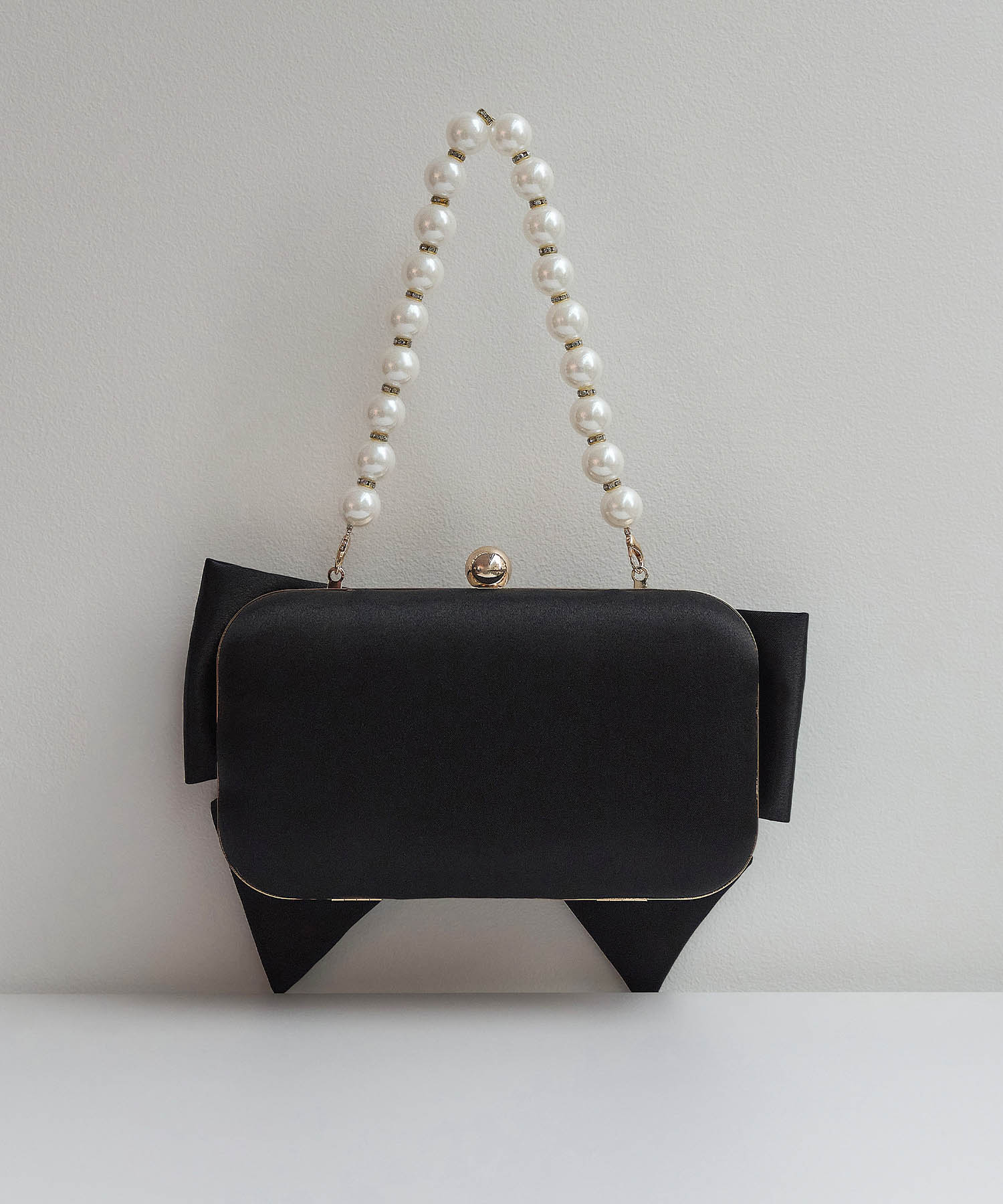 【当日発送】2WAYビッグリボンパールハンドルバッグ