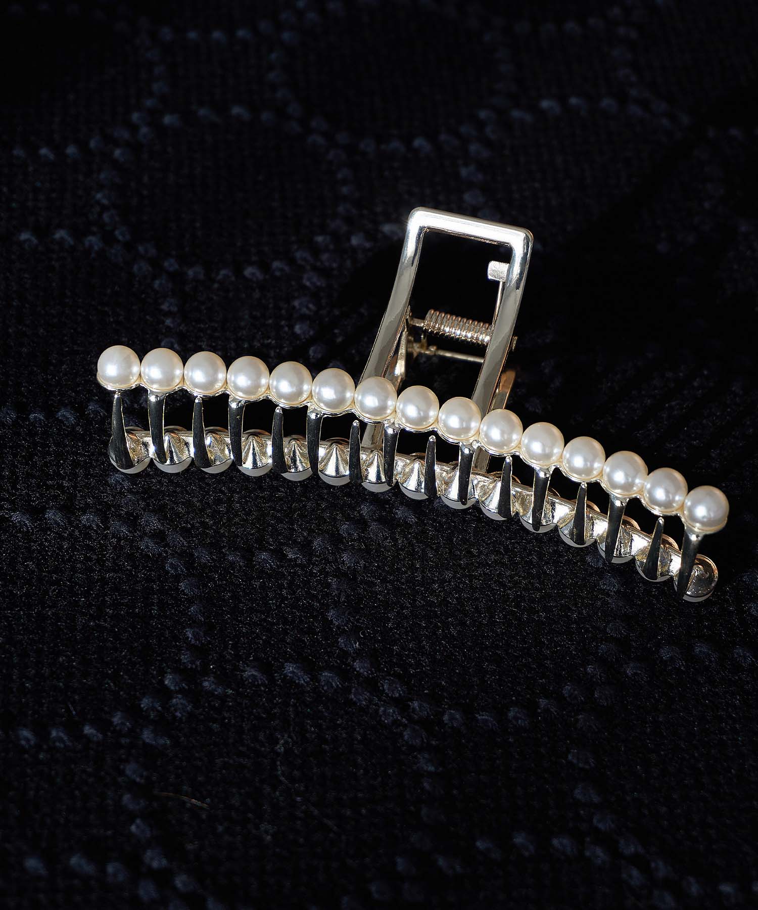 【当日発送】パールライン メタルロングヘアクリップ