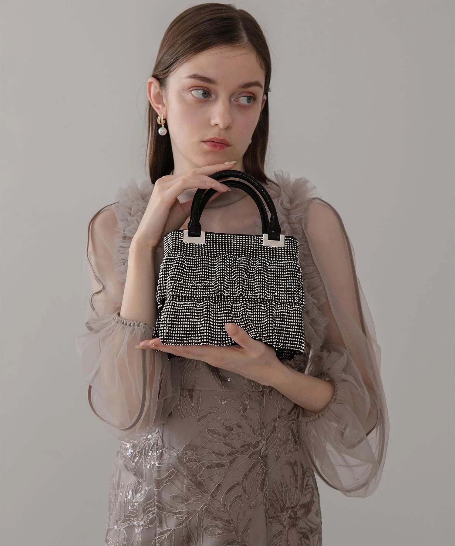 【当日発送】グリッターフリル2WAYハンドバッグ