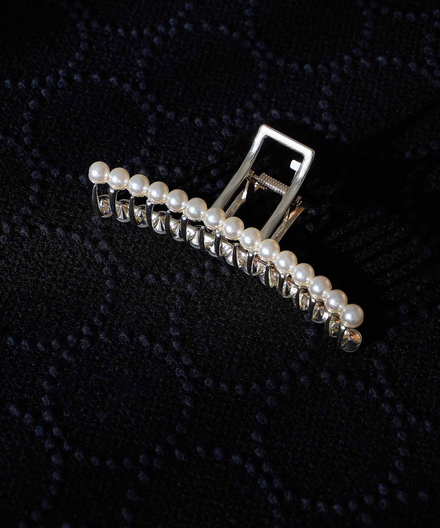【当日発送】パールライン メタルロングヘアクリップ