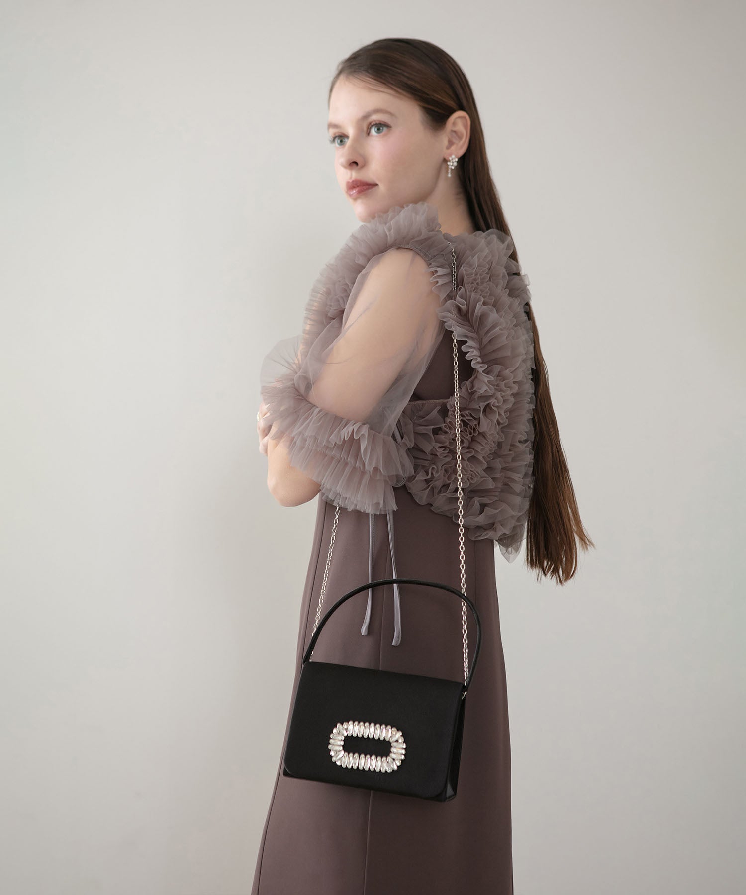 【予約販売】2WAYビジューバックルハンドバッグ