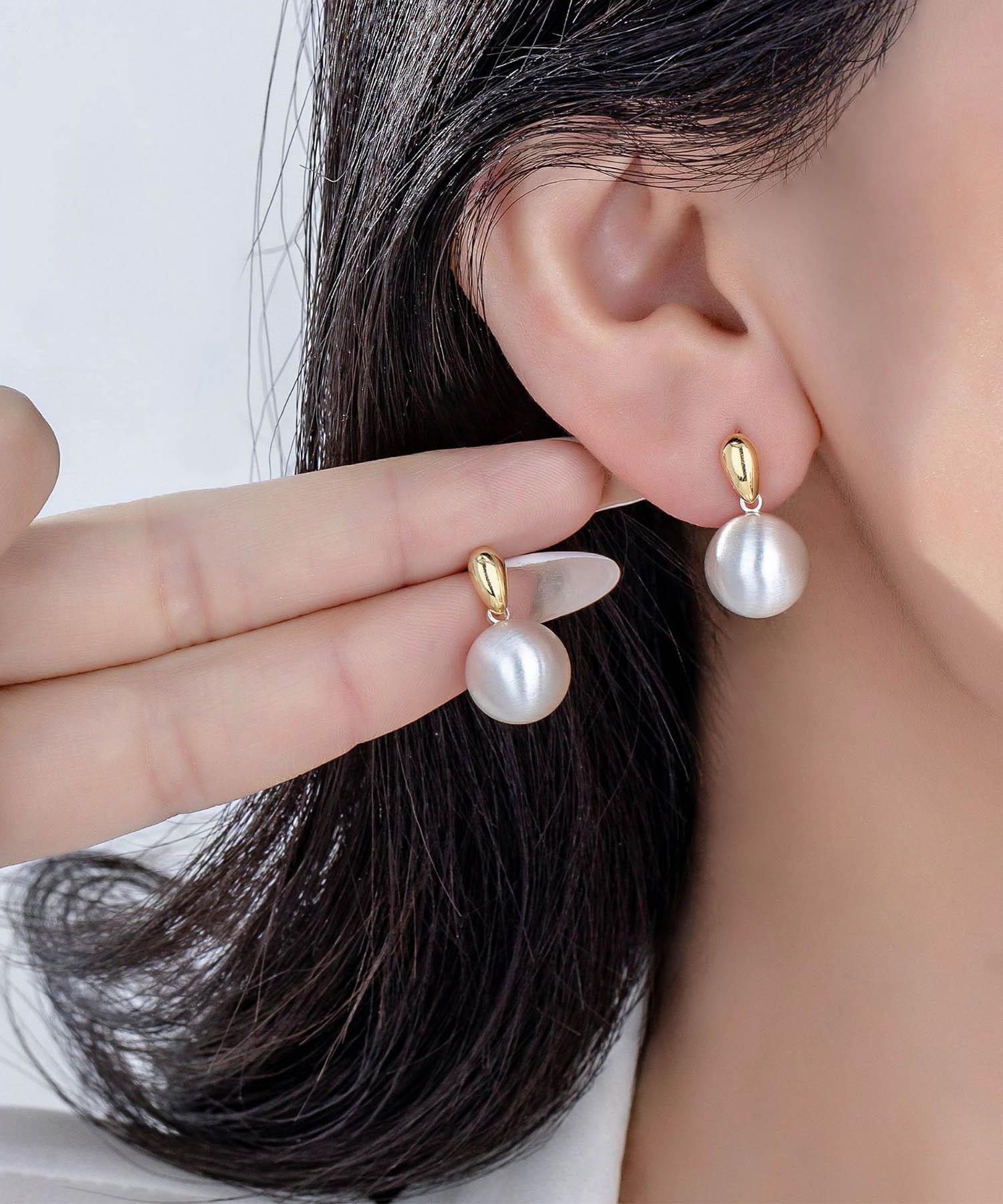 当日発送】ゴールパーツドロップパールピアス