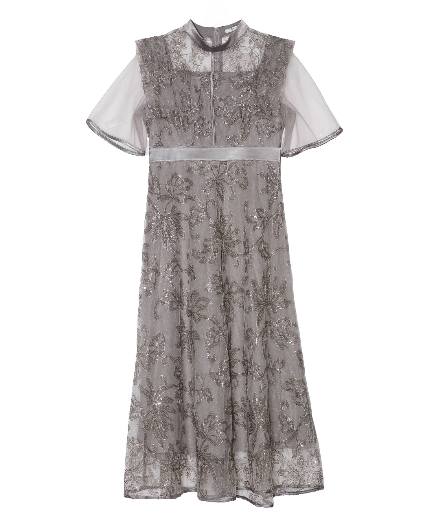 【一部当日発送】フラップデザインフラワースパンコールAラインワンピースドレス