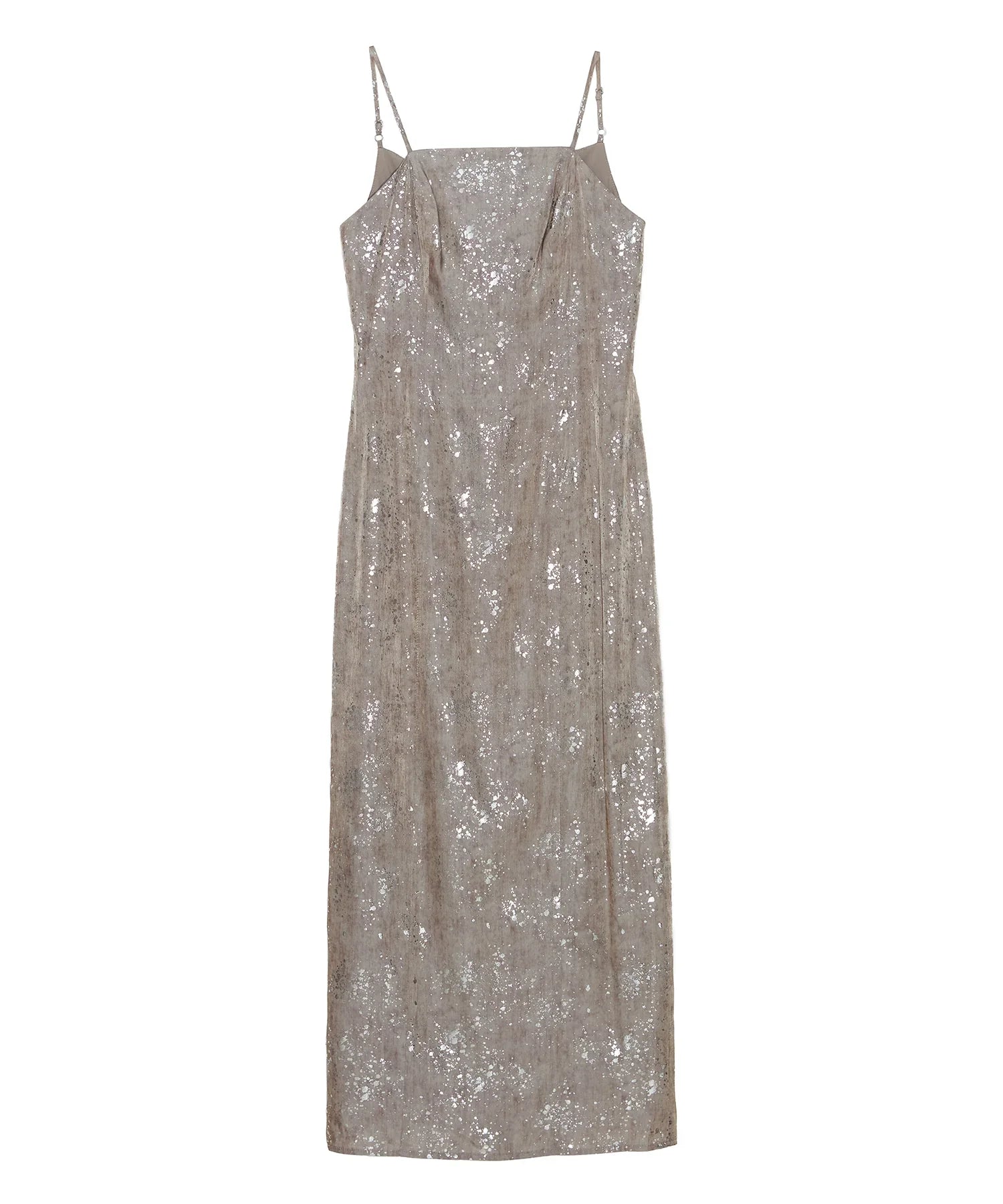 【一部当日発送】シアーチュールベルスリーブペイントIラインワンピースドレス