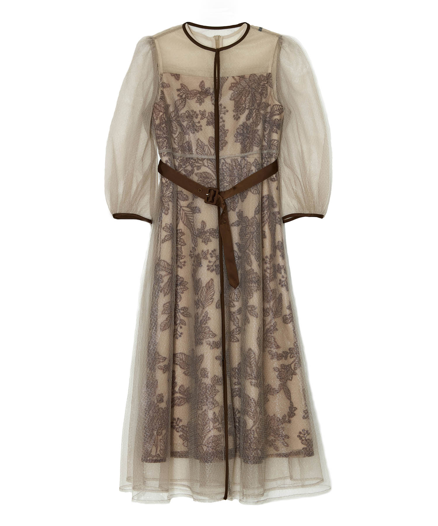 [Pre-order] Tulle piping leaf belt A-line dress