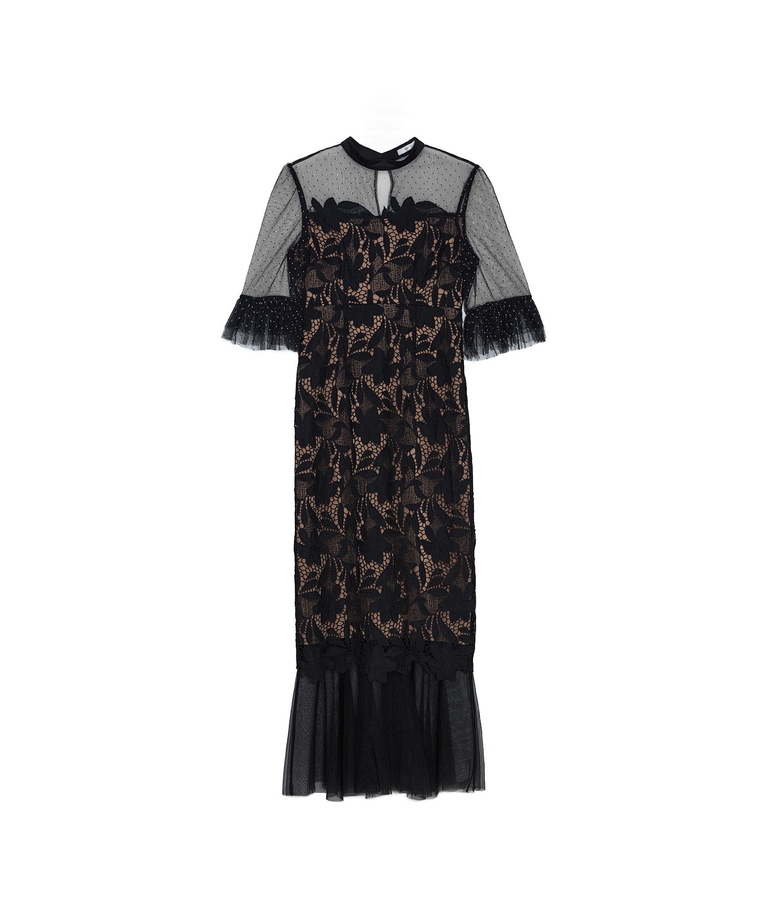 当日発送】フラワーレースドットストーンチュールIライン