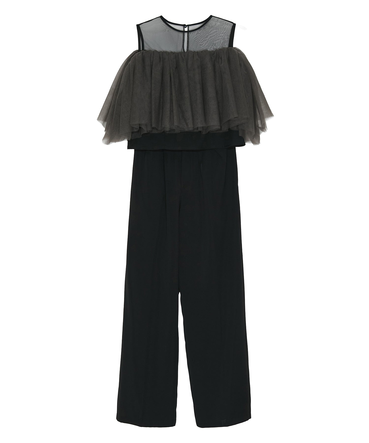 【当日発送】シアーチュールオフショルダーセットアップパンツドレス