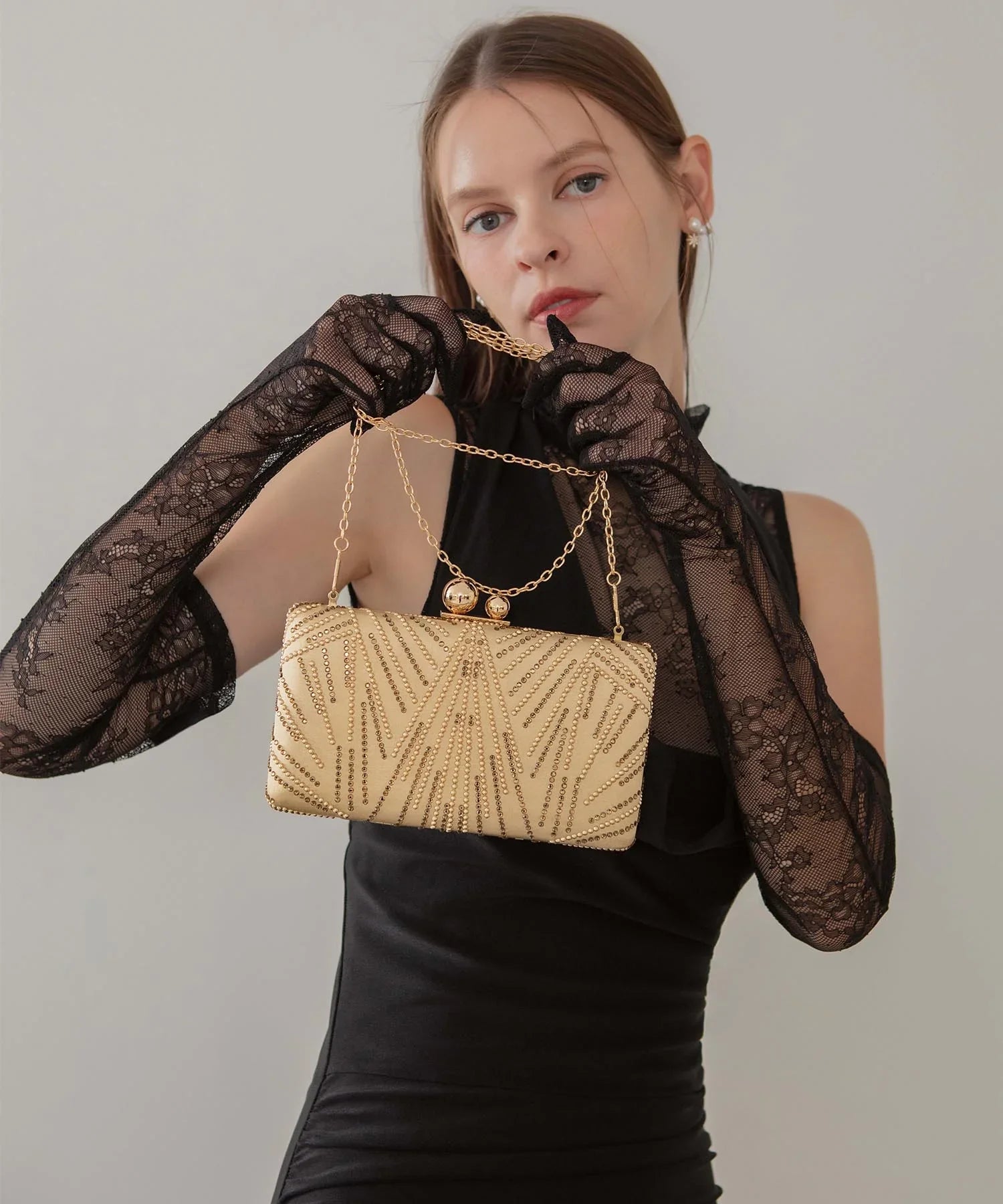 【当日発送】2WAYビジューストーンエレガンスバッグ