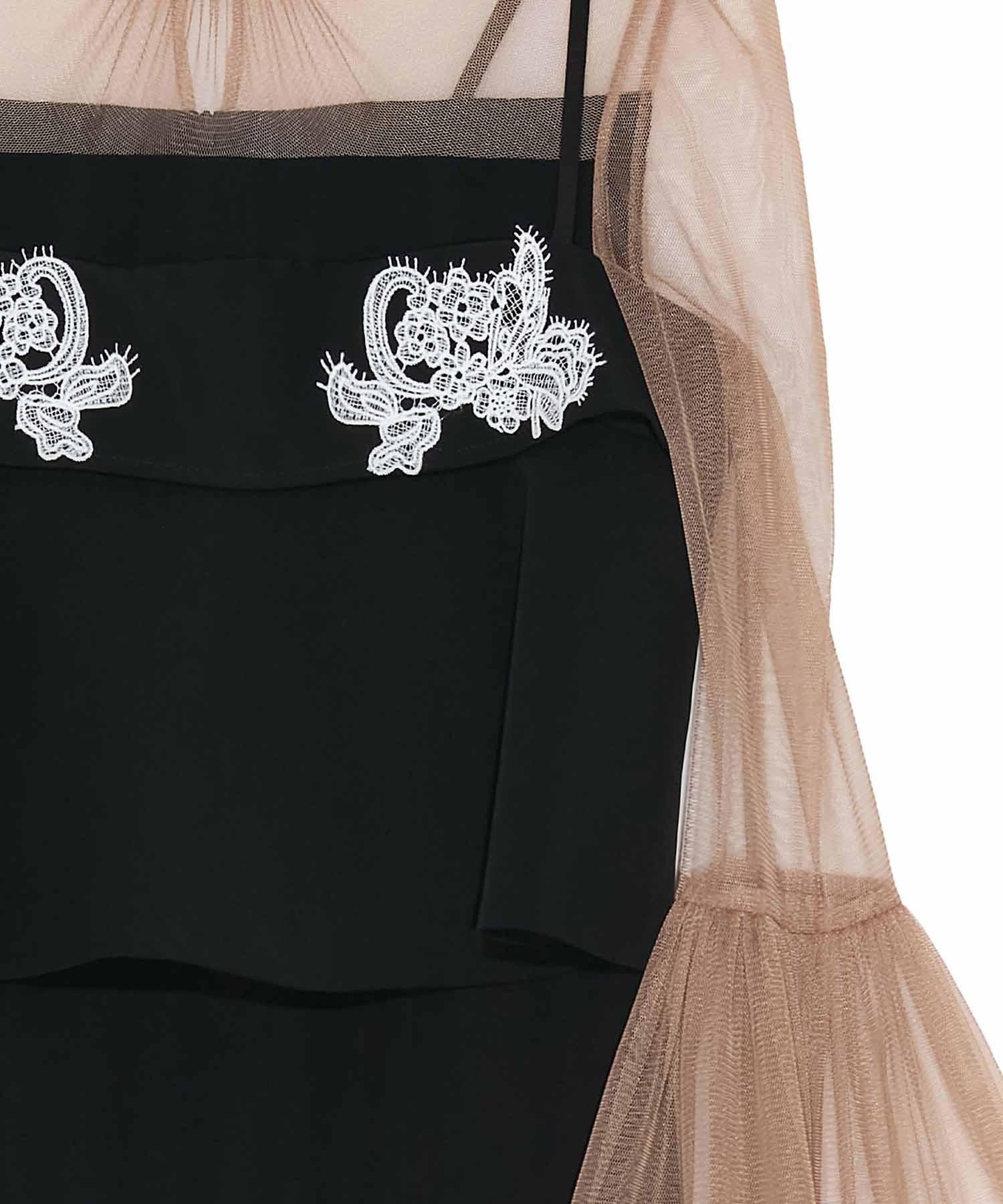 【当日発送】シアーブラウスエンブロイダリービスチェマーメイドワンピースドレス