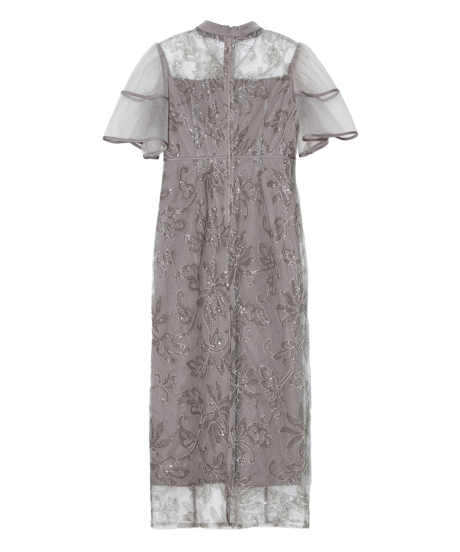 【当日発送】スパンコールフラワーIラインワンピースドレス