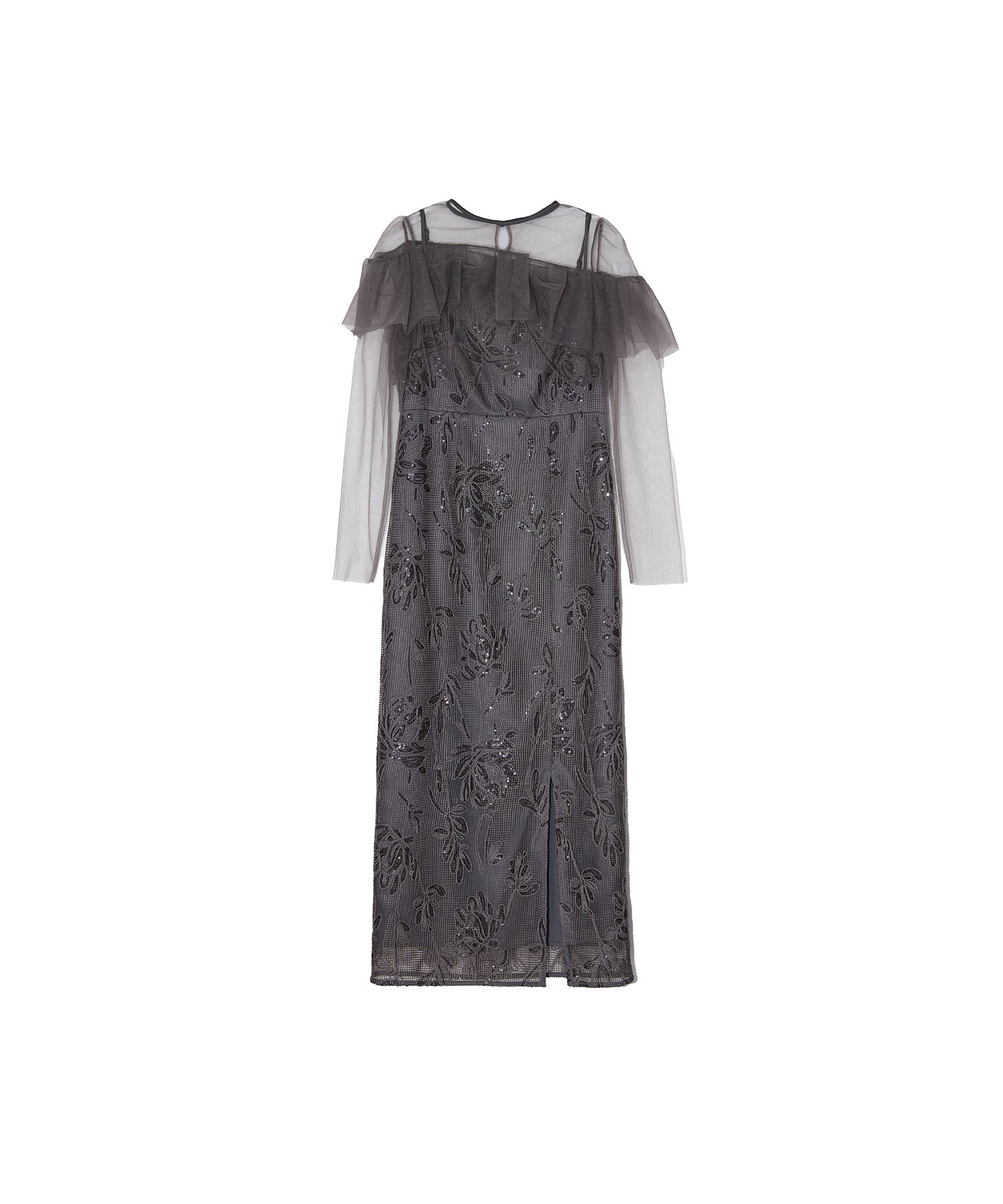 当日発送】2WAYアシンメトリーフリルチュールフラワーIライン