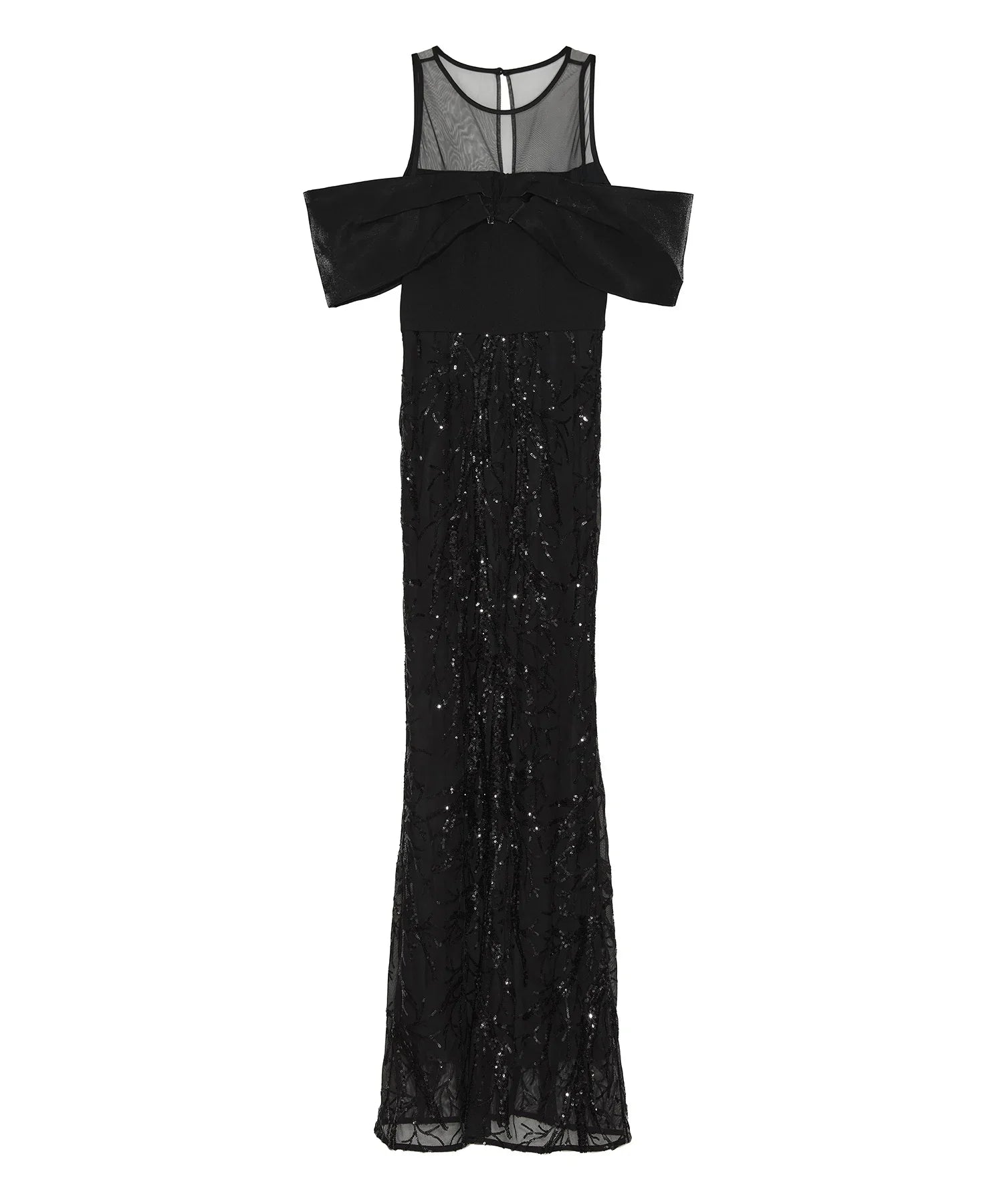 LEJA LUXE】シースルーオフショルダーデザインスパンコールマーメイド