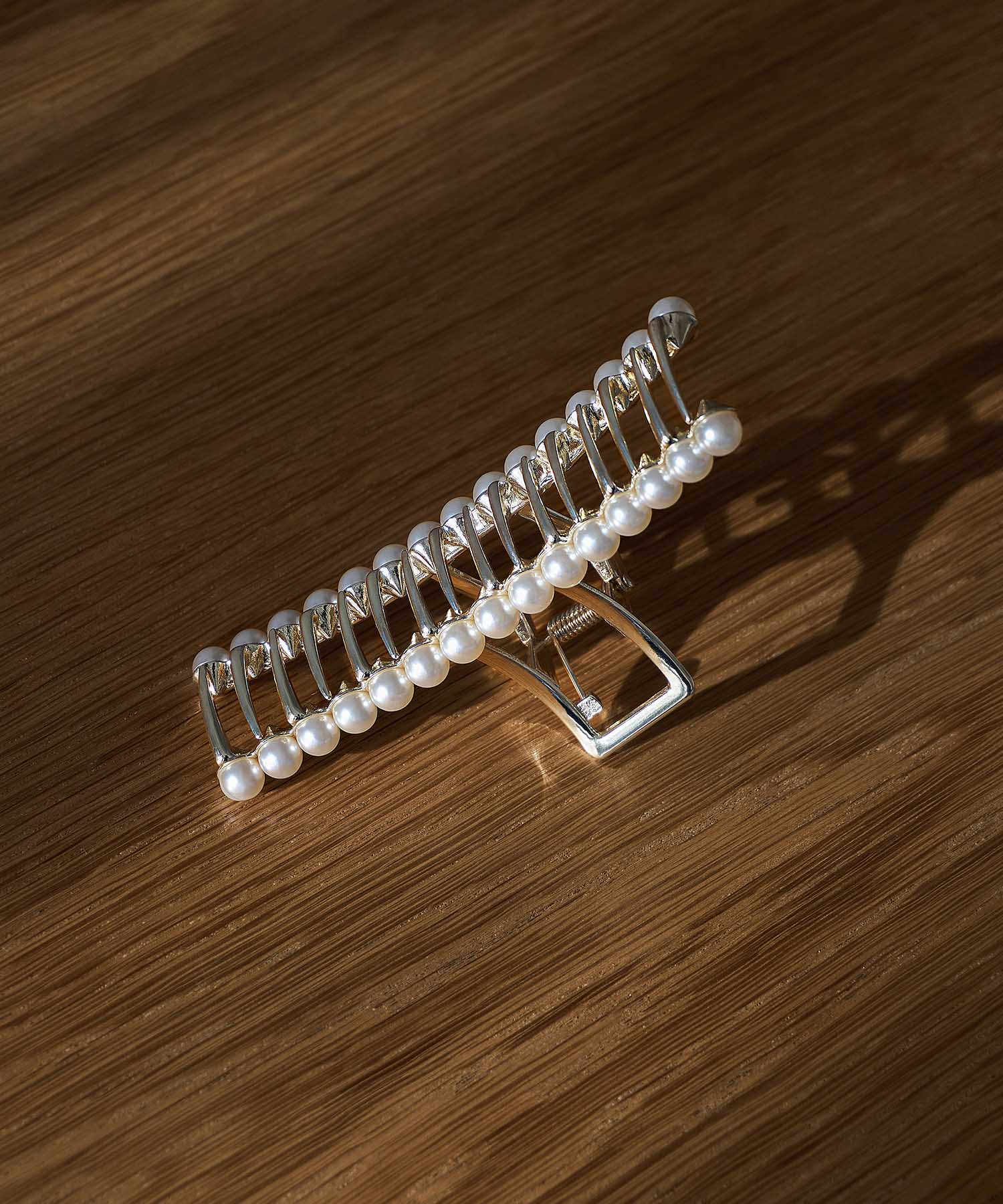 【当日発送】パールライン メタルロングヘアクリップ